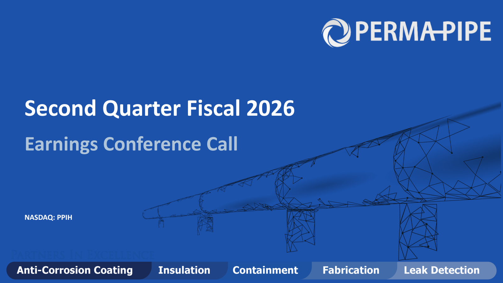 Perma-Pipe International's Q2 2027 Slide Deck