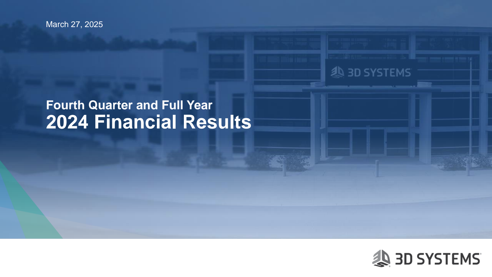 3D Systems' Q4 2024 Slide Deck