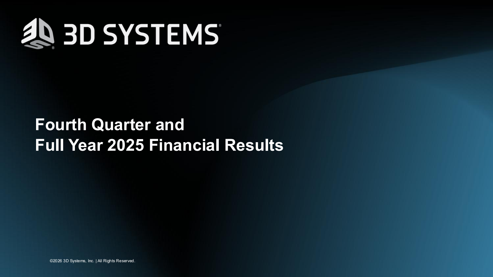 3D Systems' Q4 2025 Slide Deck