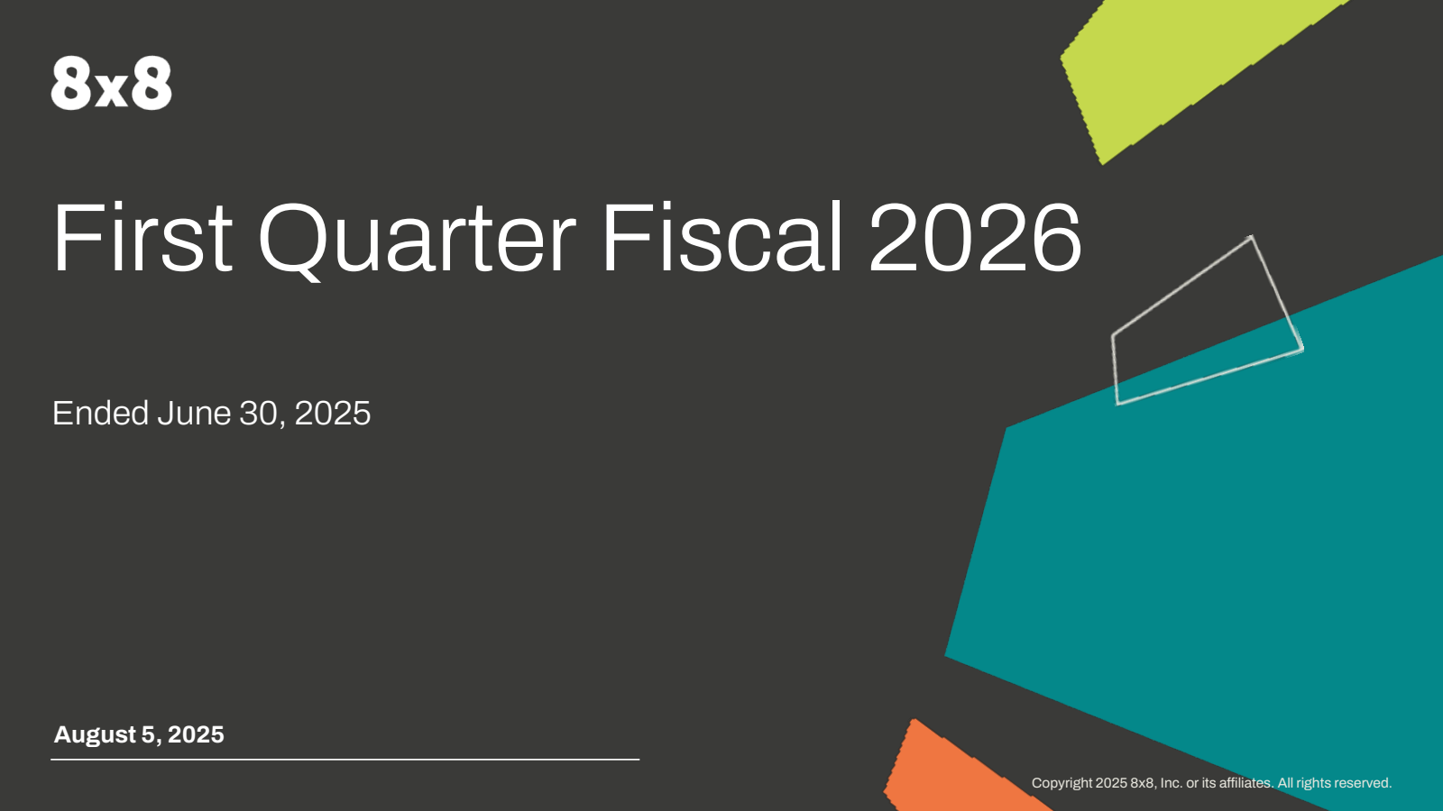8X8's Q1 2026 Slide Deck