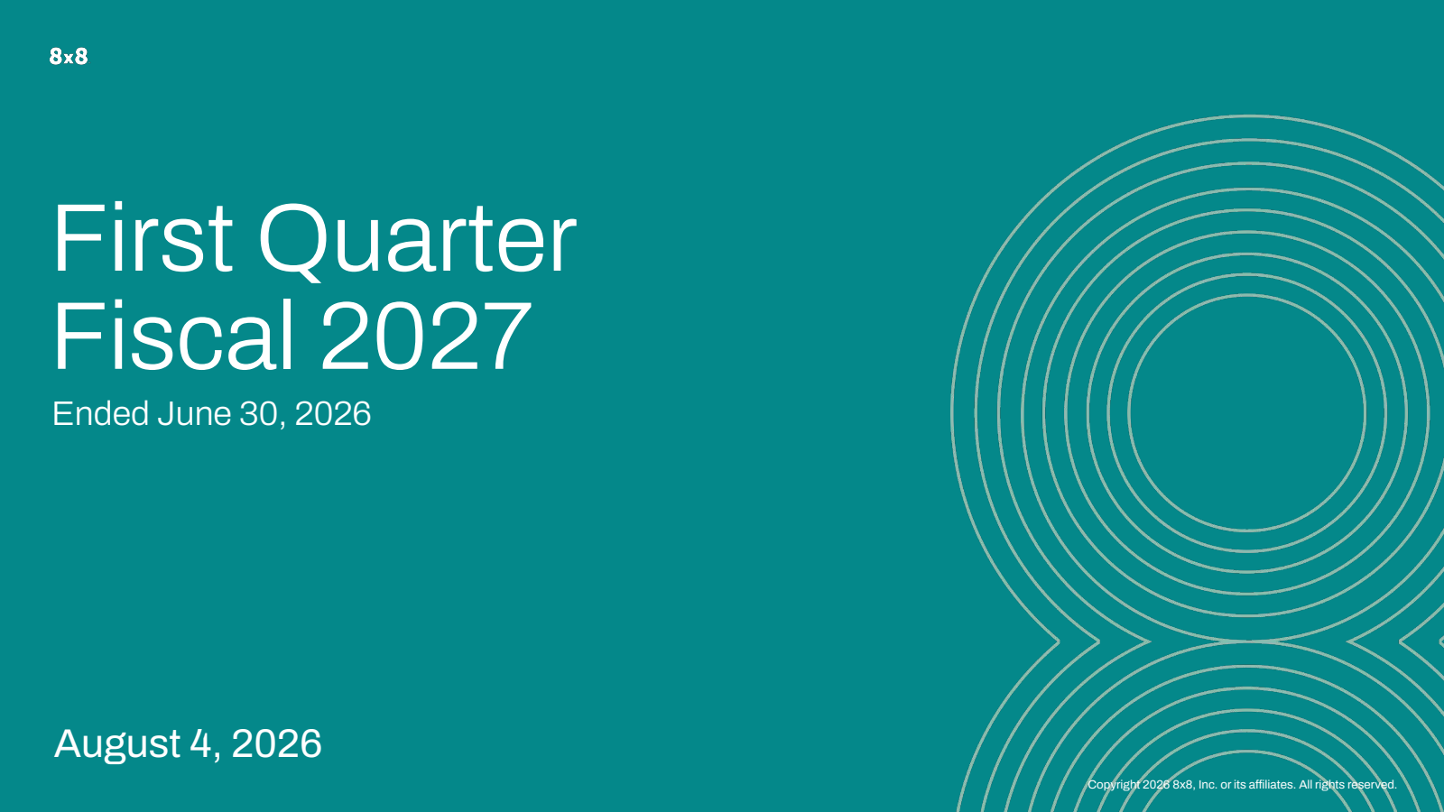 8X8's Q1 2027 Slide Deck