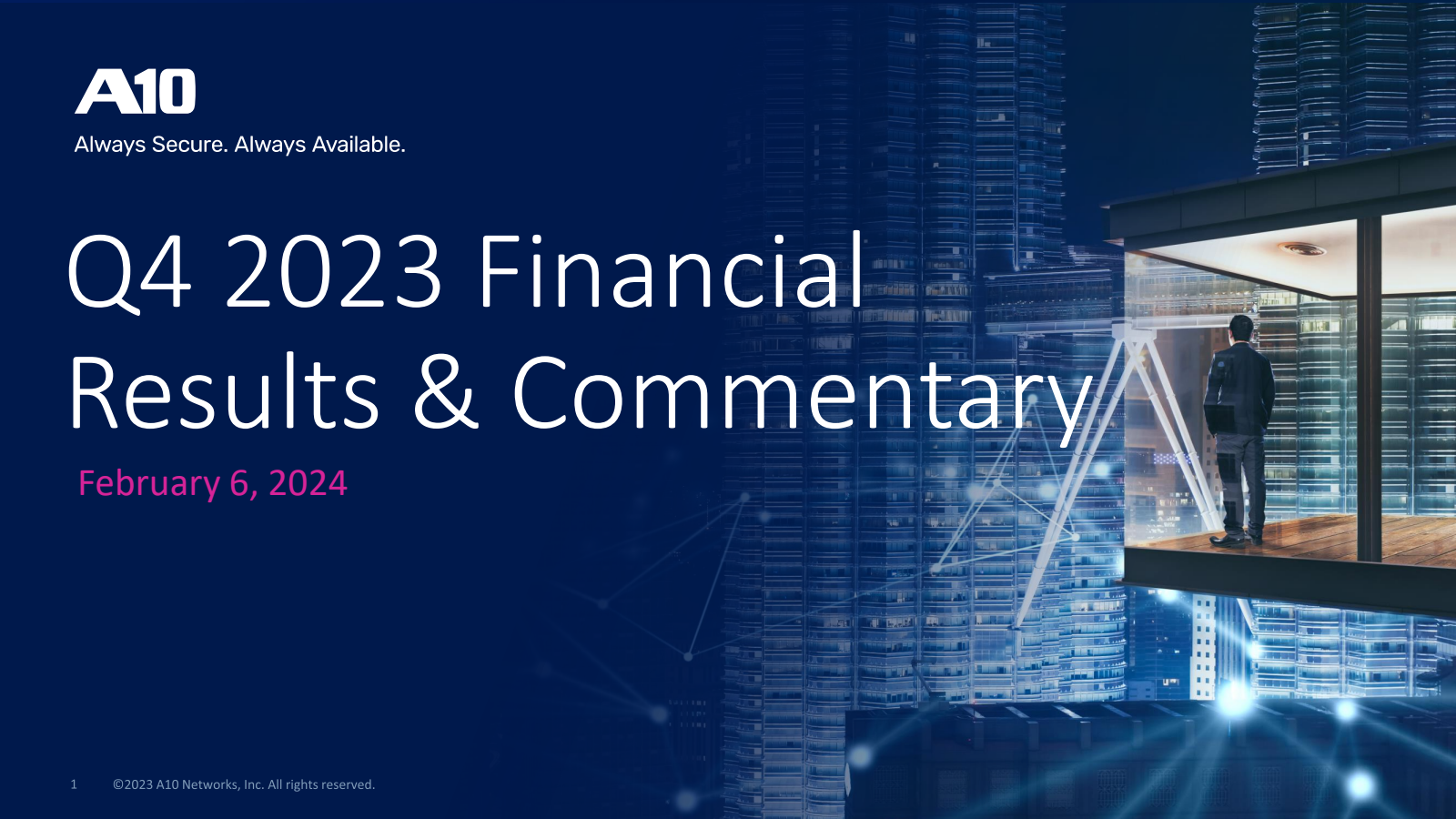 A10 Networks' Q4 2023 Slide Deck