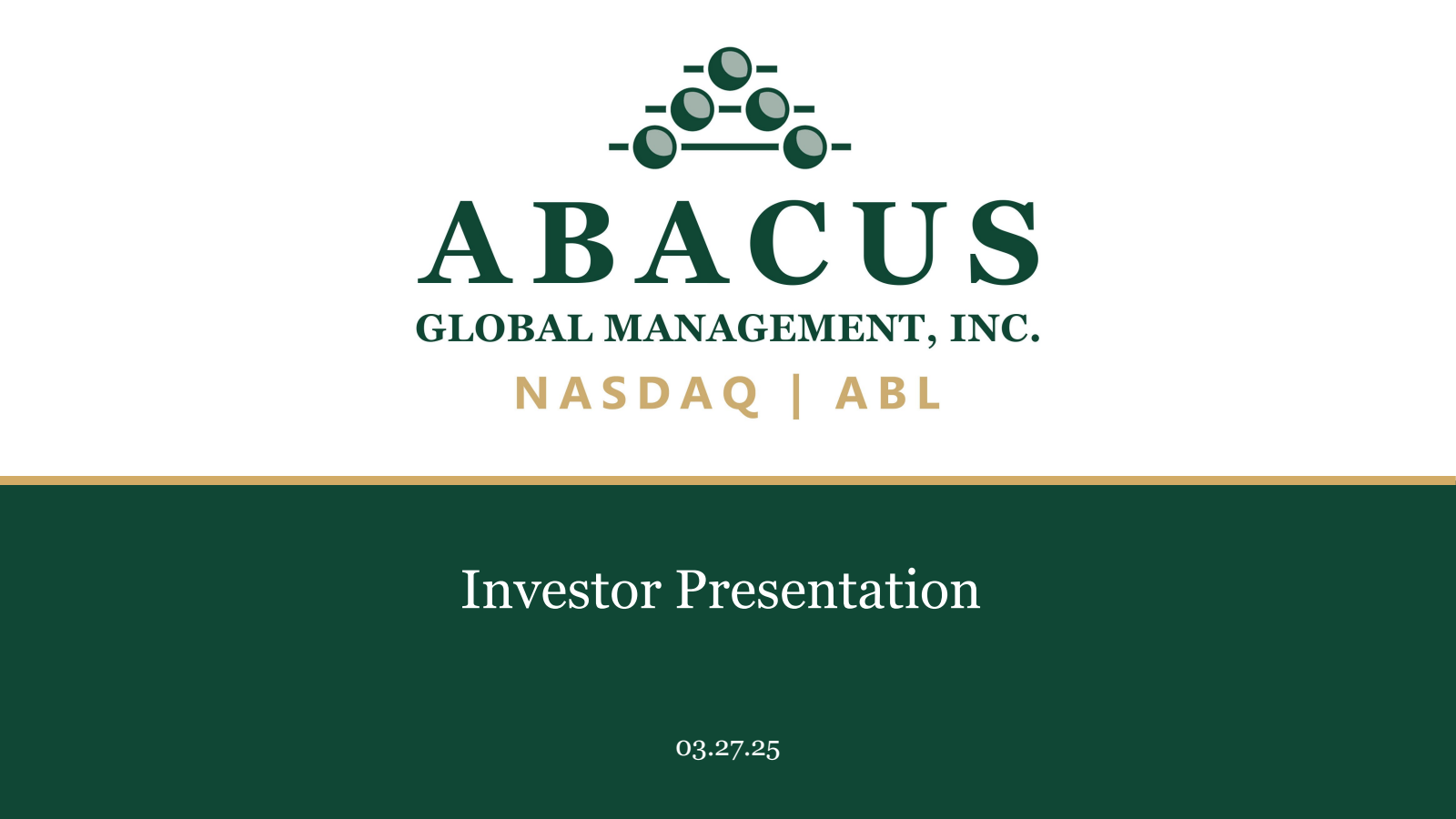 Abacus Life's Q4 2024 Slide Deck