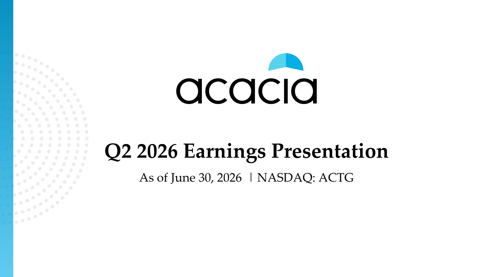 Acacia Research's Q2 2026 Slide Deck