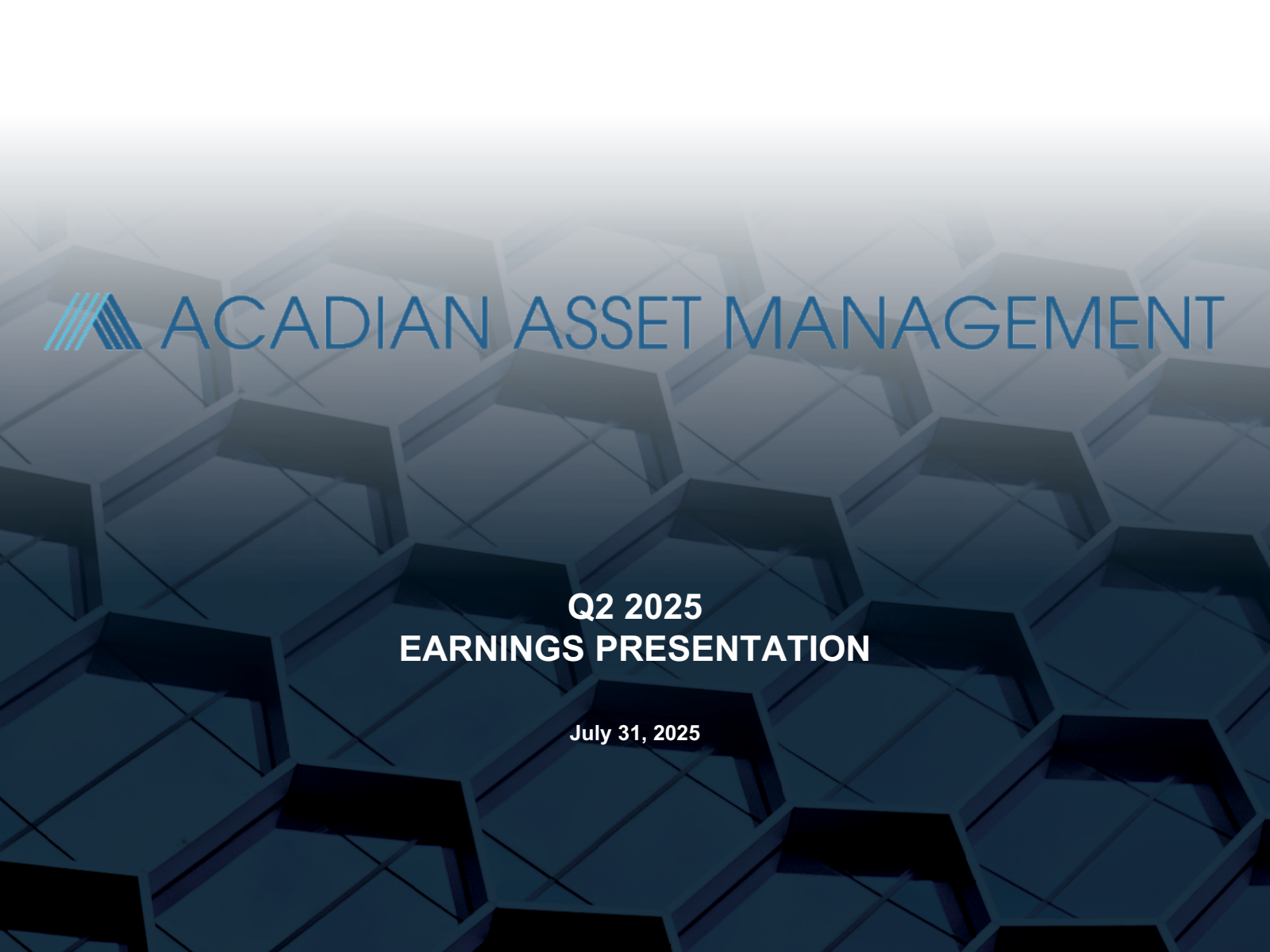 Acadian Asset Management's Q2 2025 Slide Deck