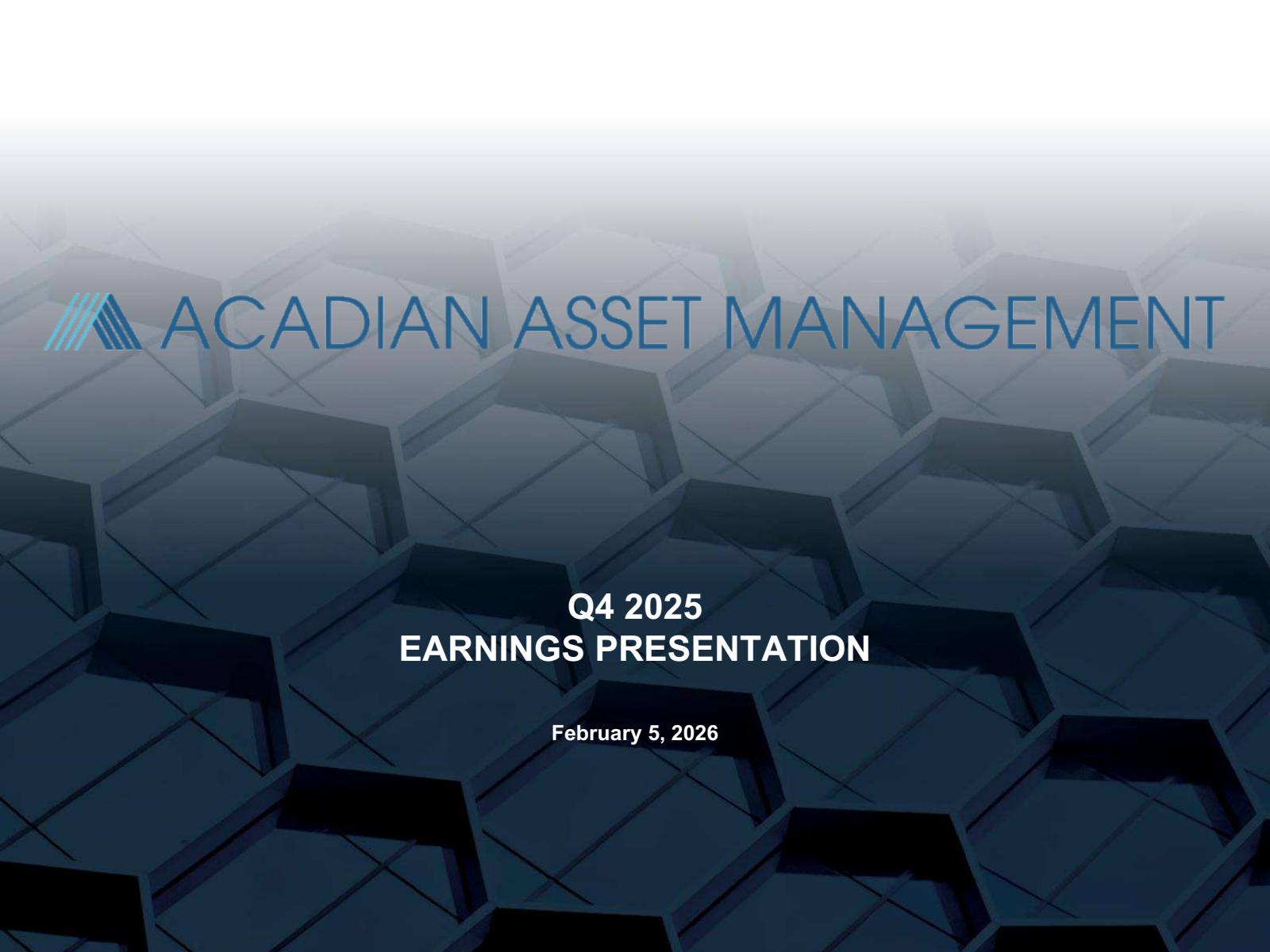 Acadian Asset Management's Q4 2025 Slide Deck