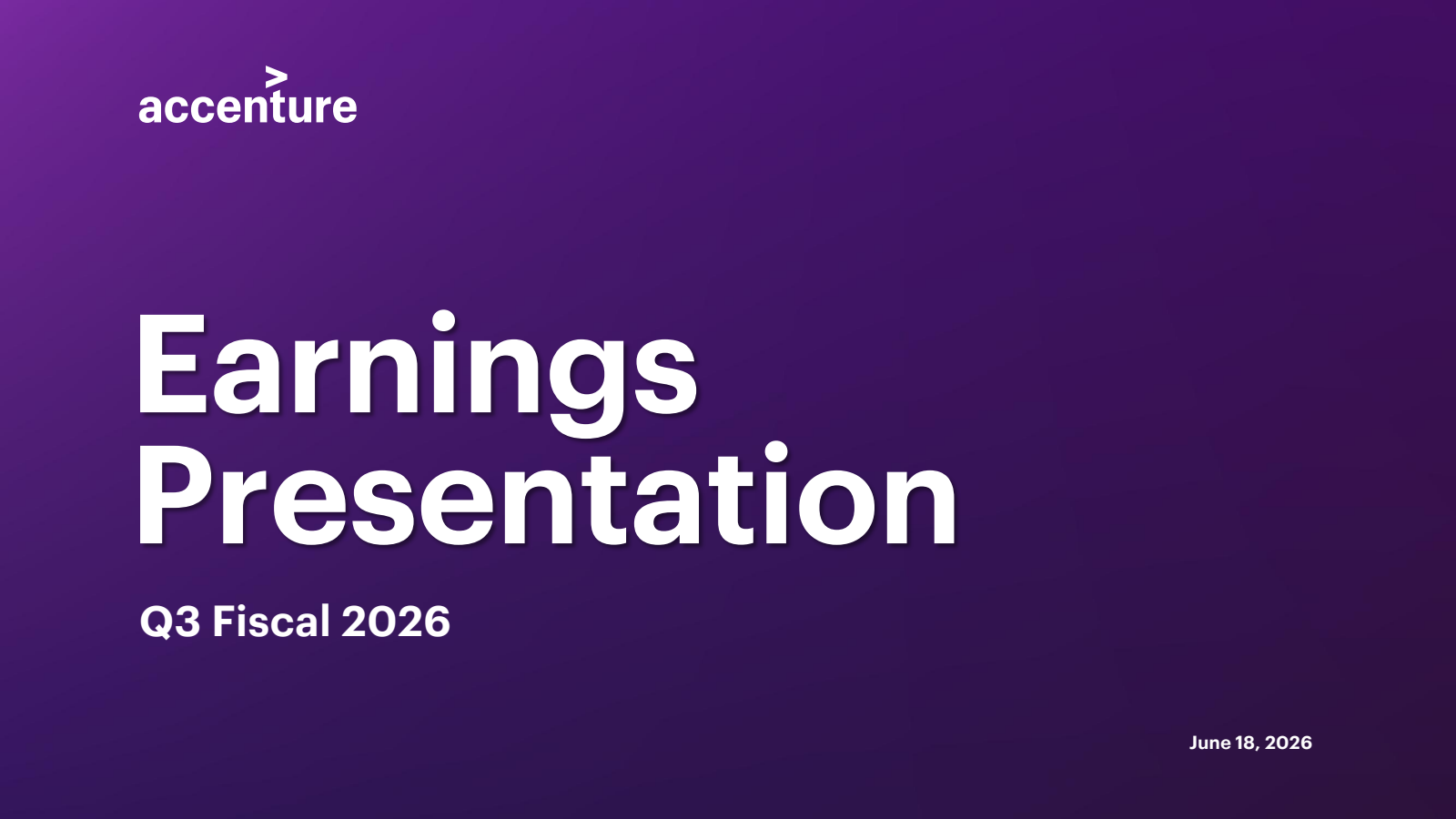 Accenture's Q3 2026 Slide Deck