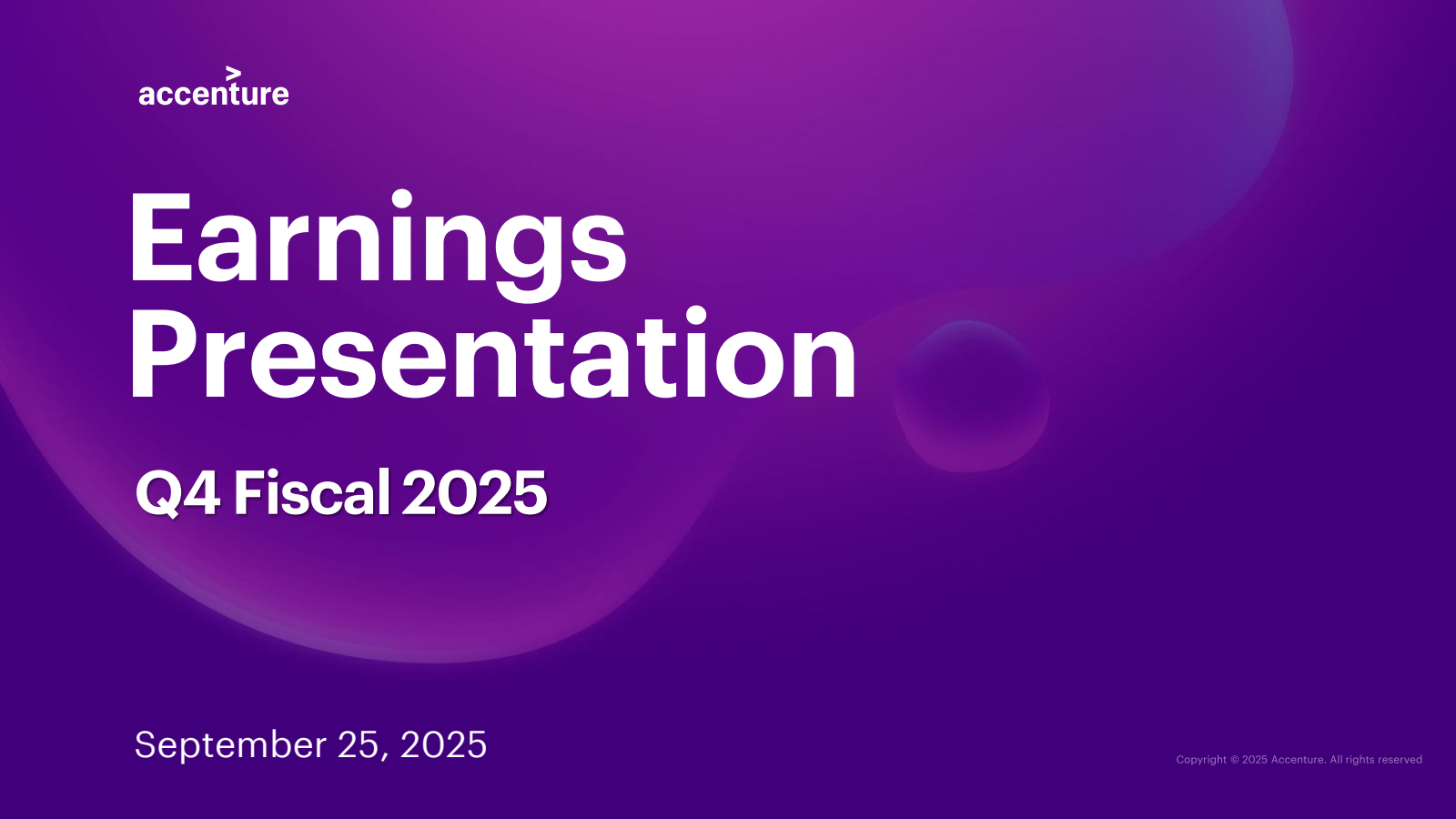 Accenture's Q4 2025 Slide Deck