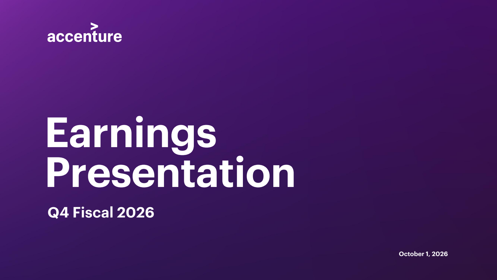 Accenture's Q4 2026 Slide Deck