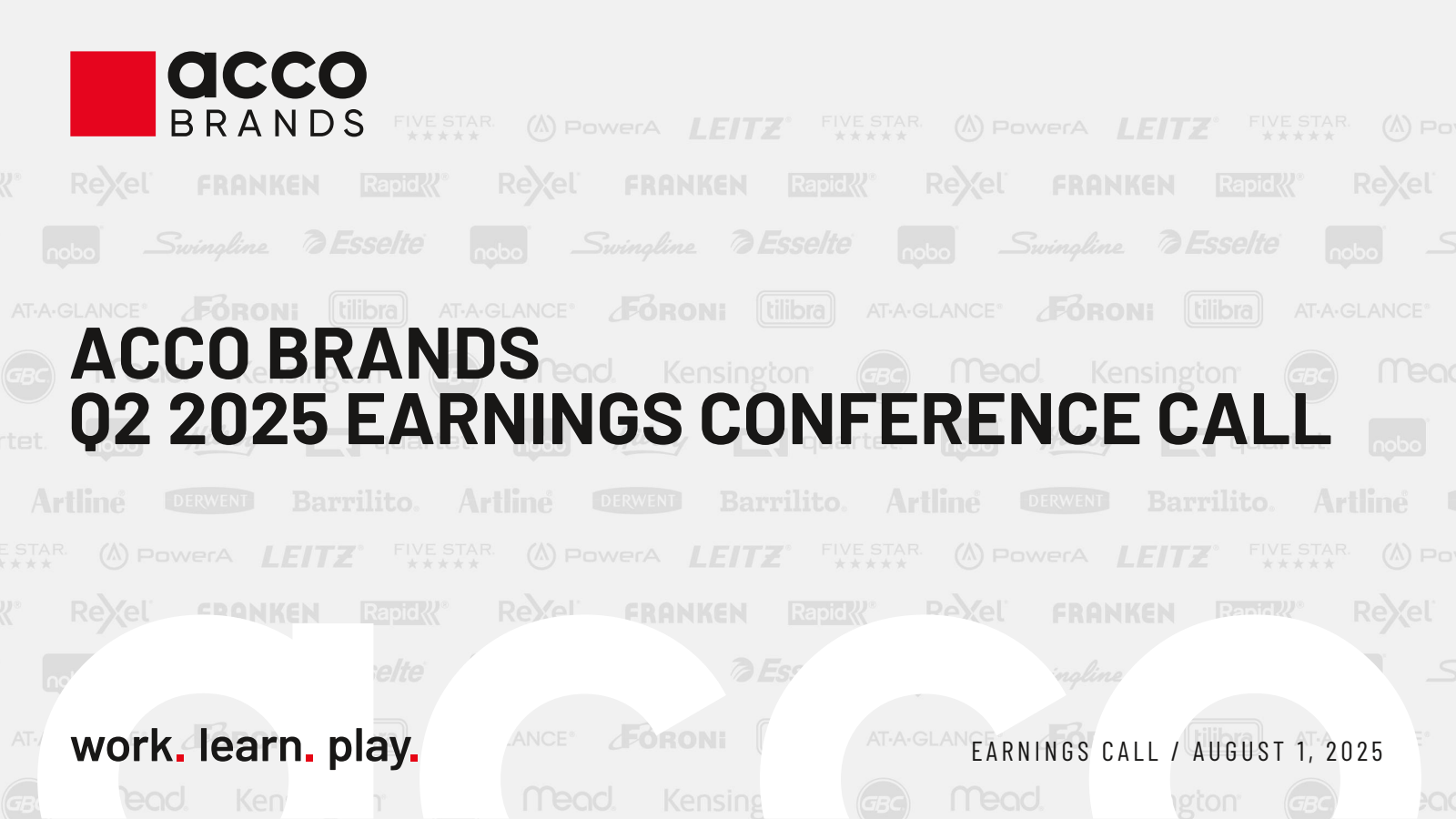 Acco Brands' Q2 2025 Slide Deck