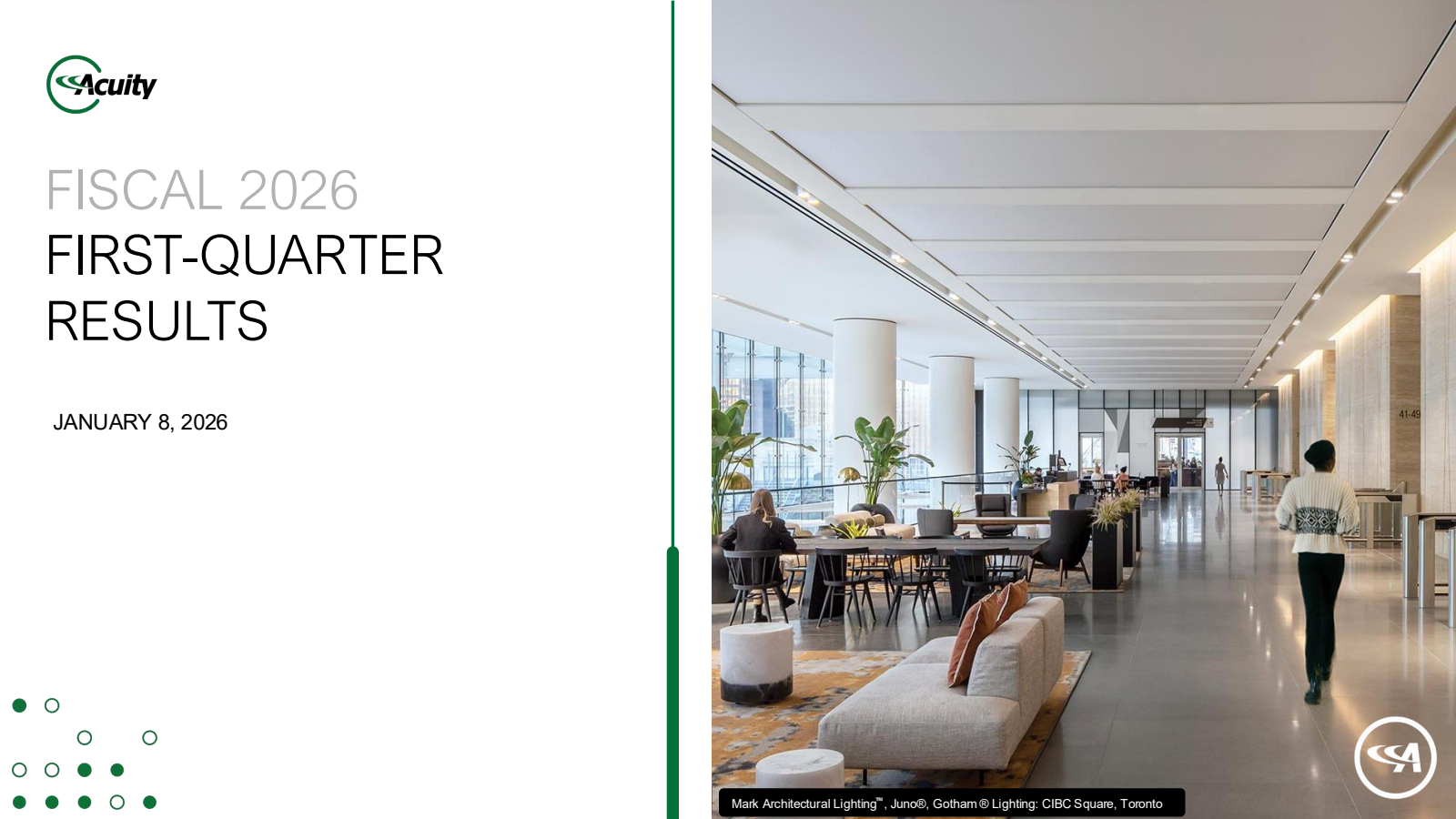 Acuity's Q1 2026 Slide Deck
