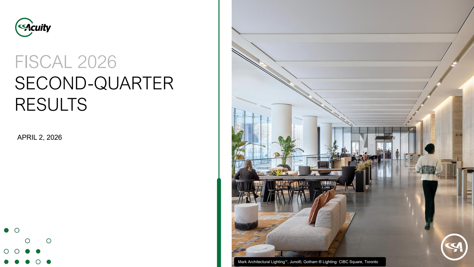 Acuity's Q2 2026 Slide Deck