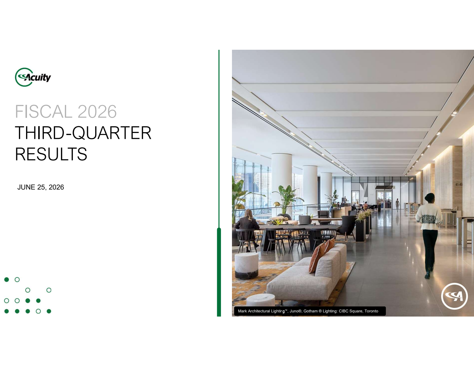 Acuity's Q3 2026 Slide Deck