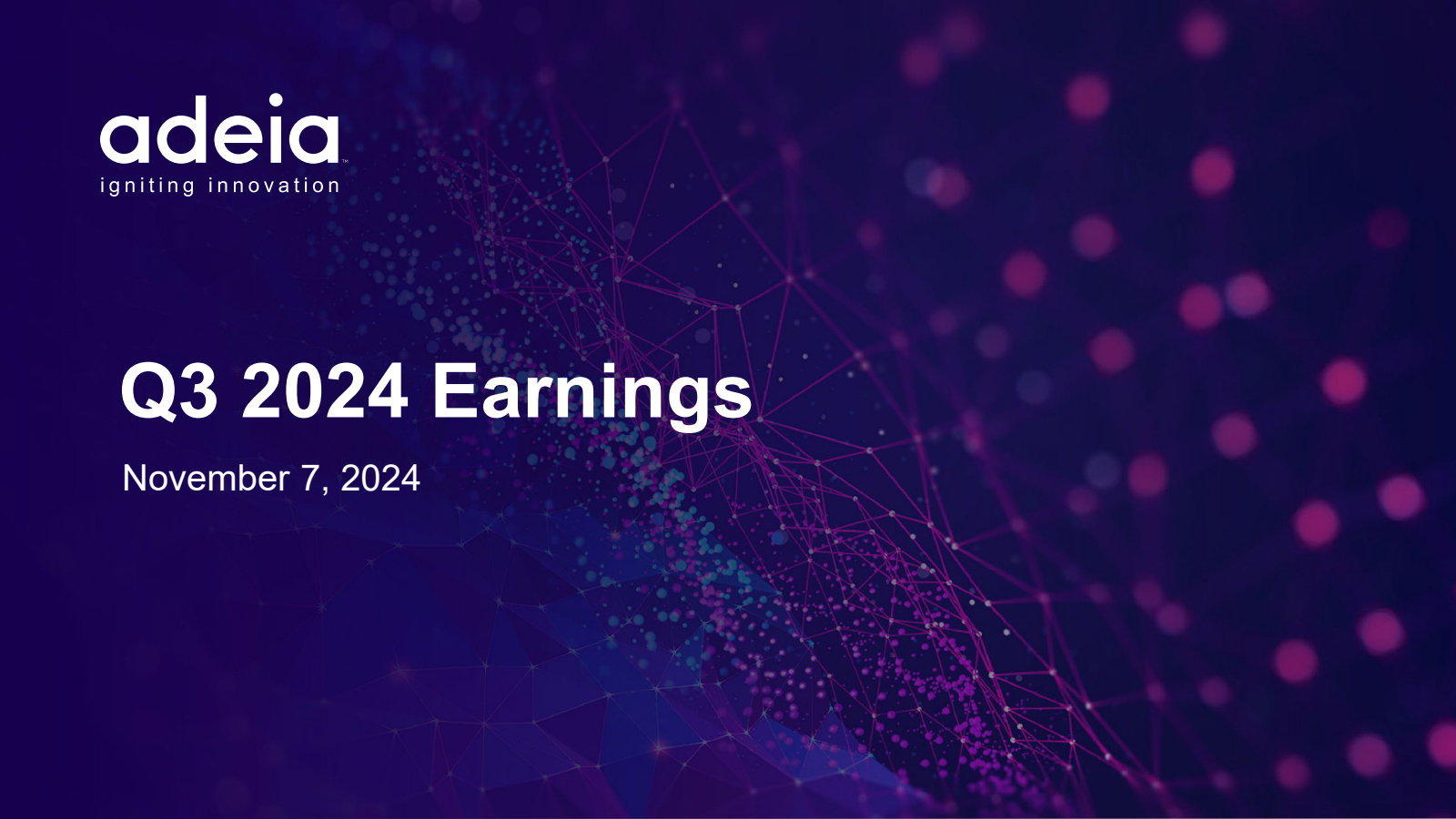 Adeia's Q3 2024 Slide Deck
