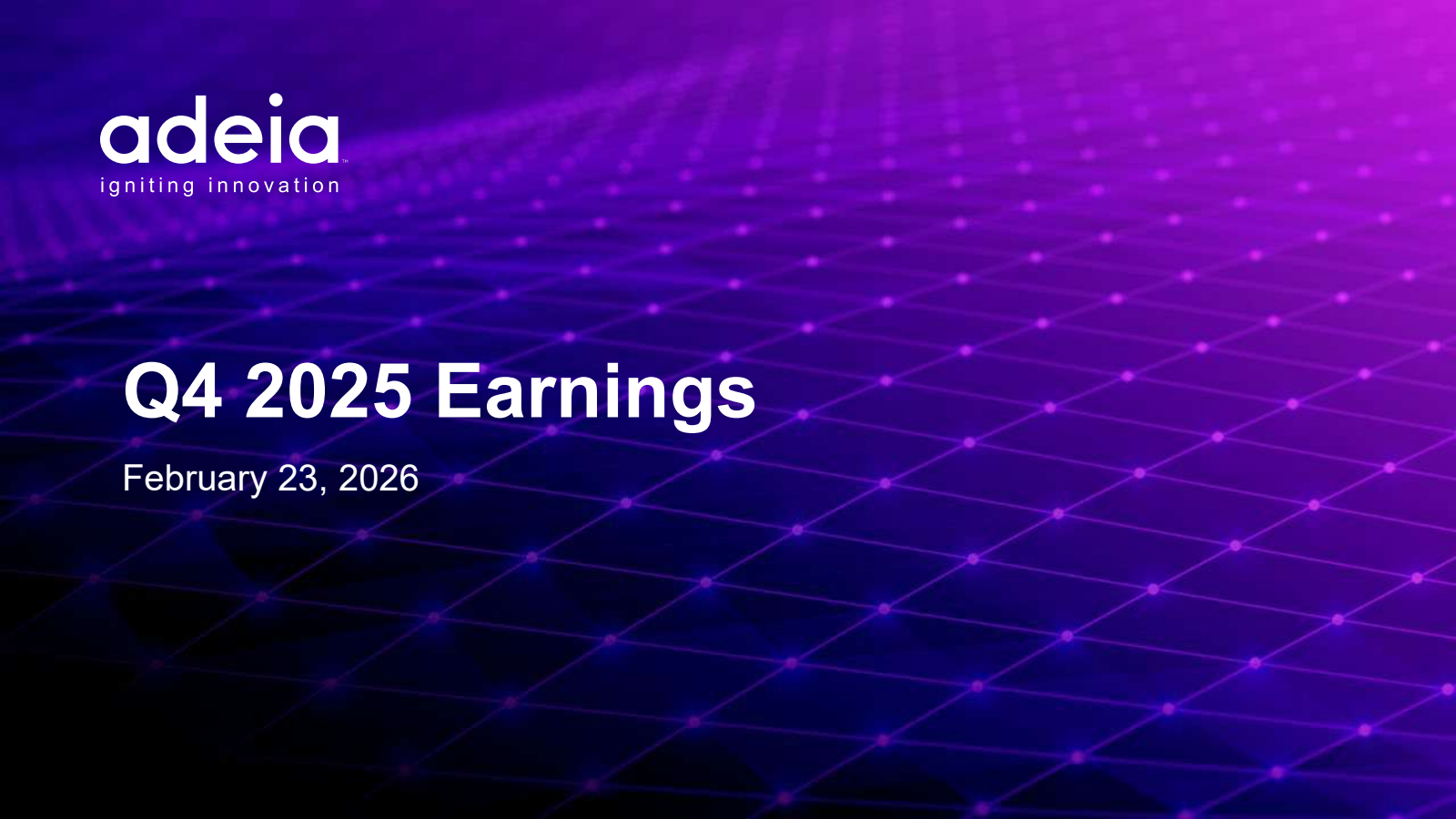 Adeia's Q4 2025 Slide Deck
