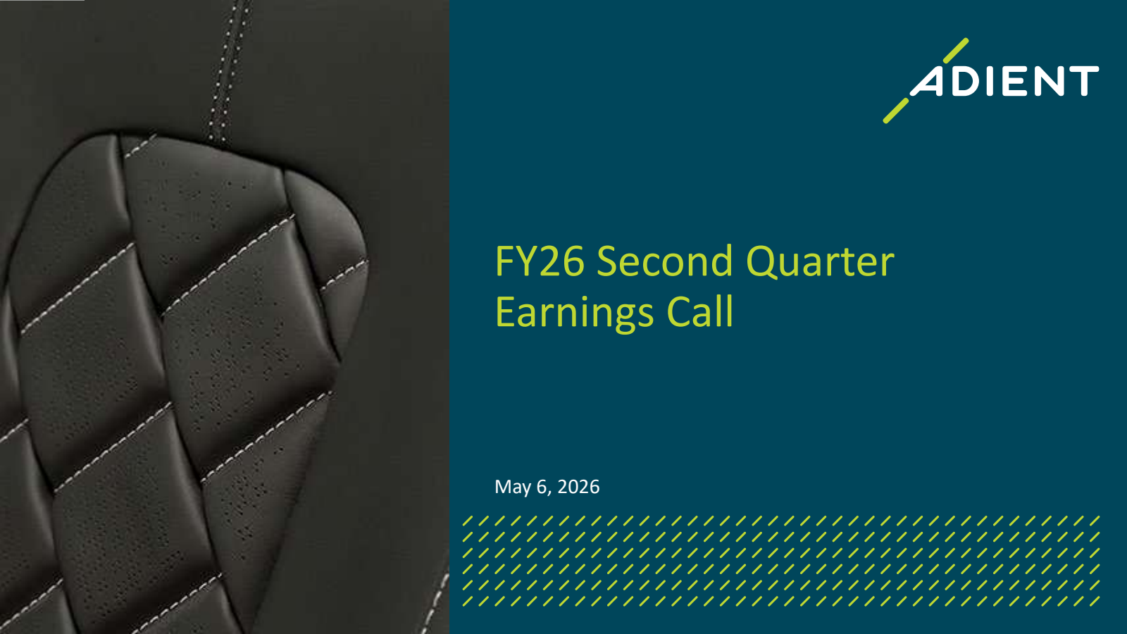 Adient's Q2 2026 Slide Deck