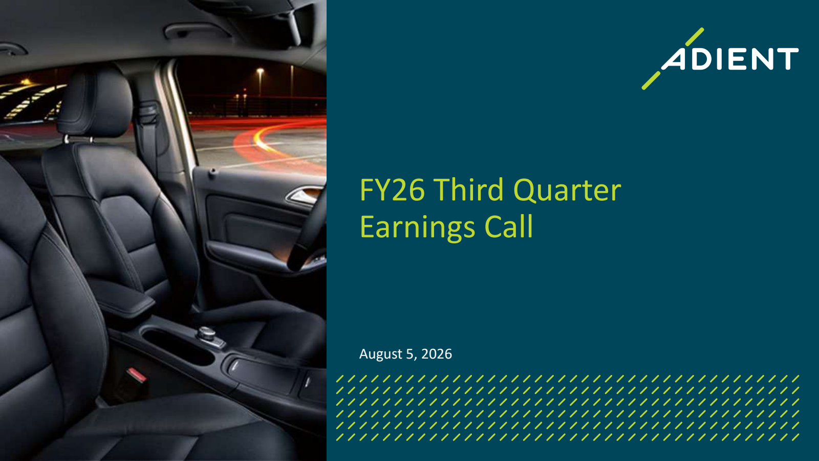 Adient's Q3 2026 Slide Deck