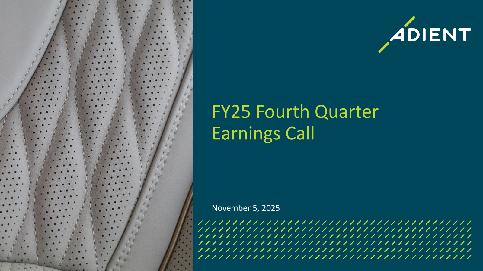 Adient's Q4 2025 Slide Deck
