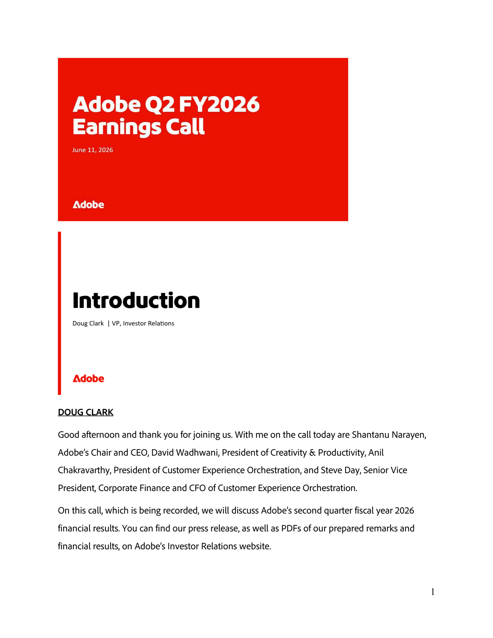 Adobe's Q2 2026 Slide Deck