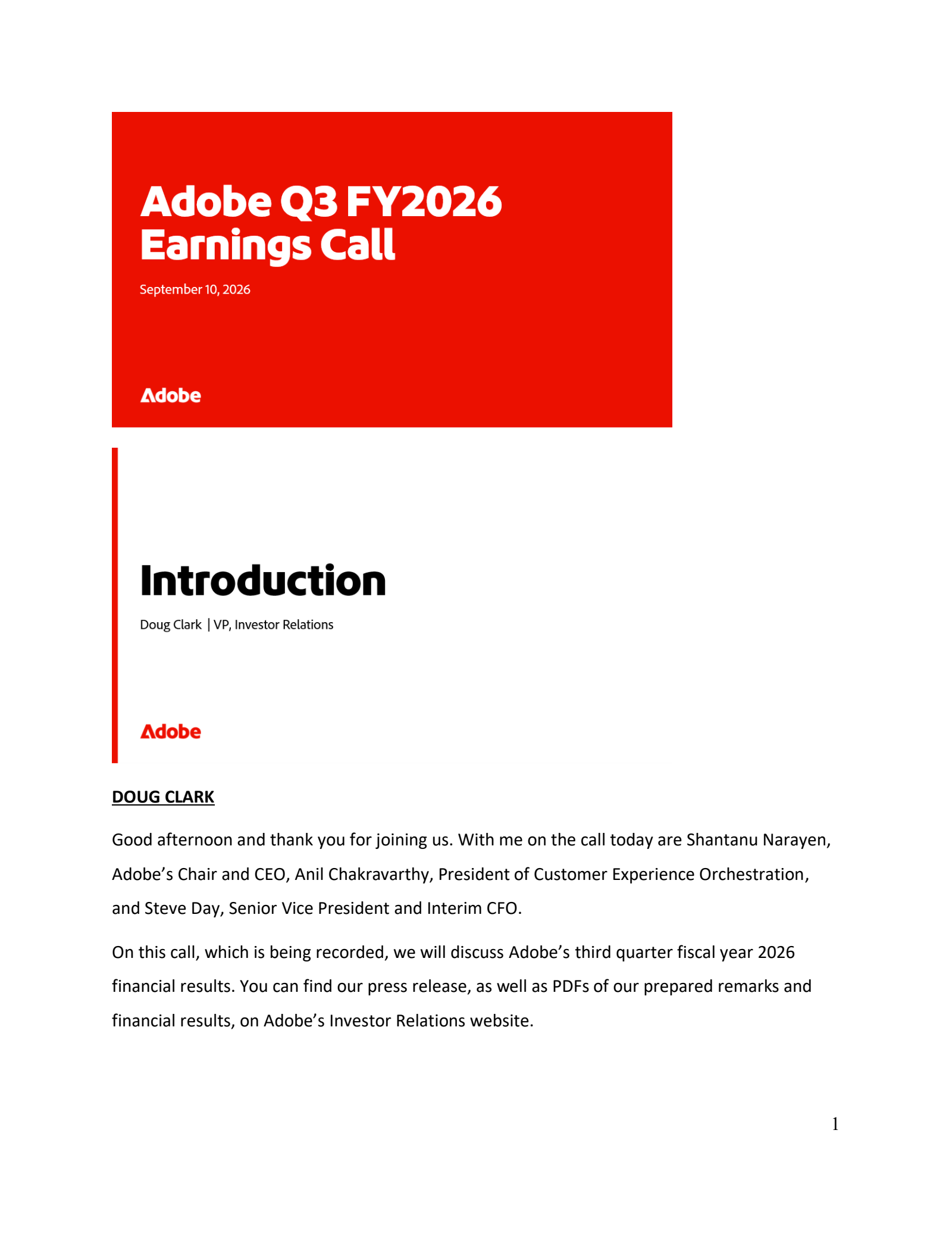 Adobe's Q3 2026 Slide Deck