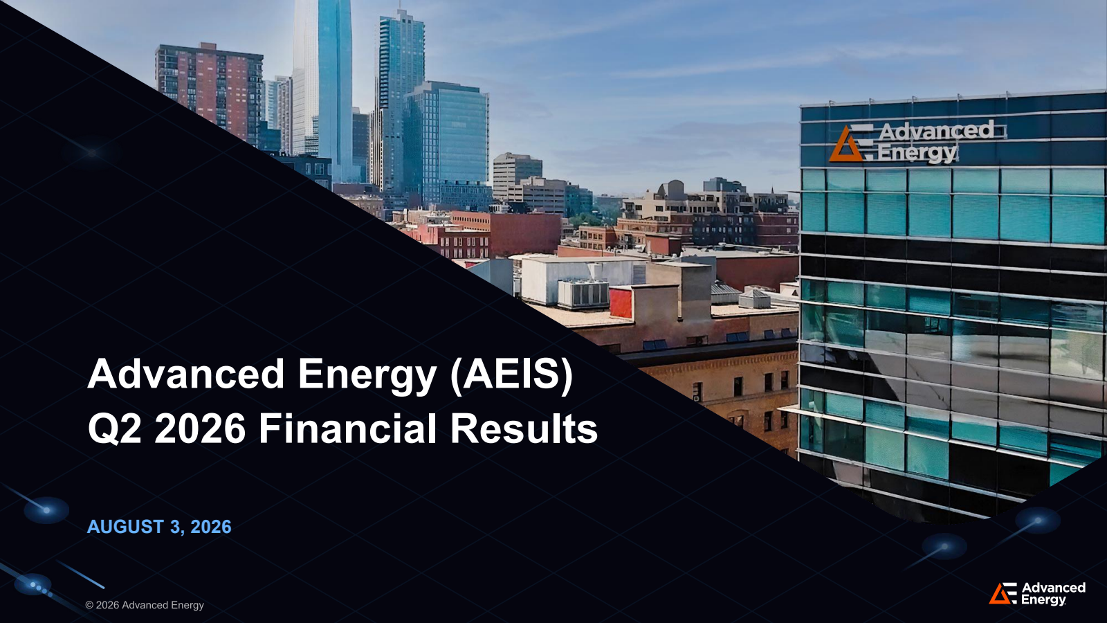 Advanced Energy Industries' Q2 2026 Slide Deck