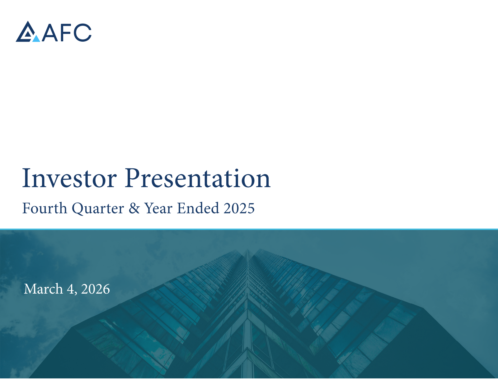 AFC Gamma's Q4 2025 Slide Deck