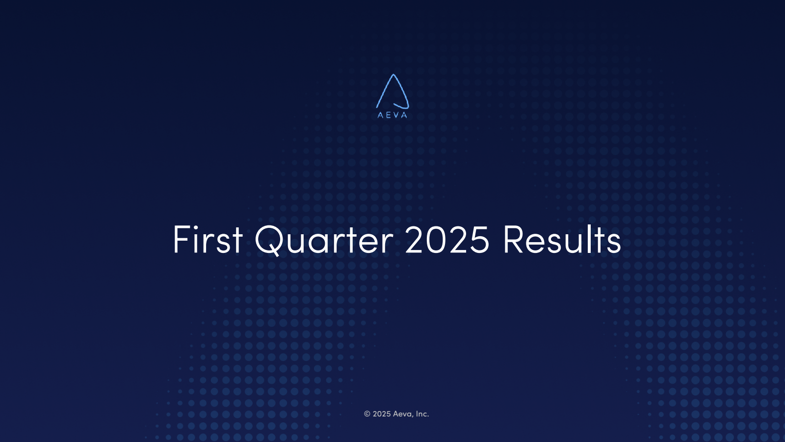 Aeva Technologies' Q1 2025 Slide Deck