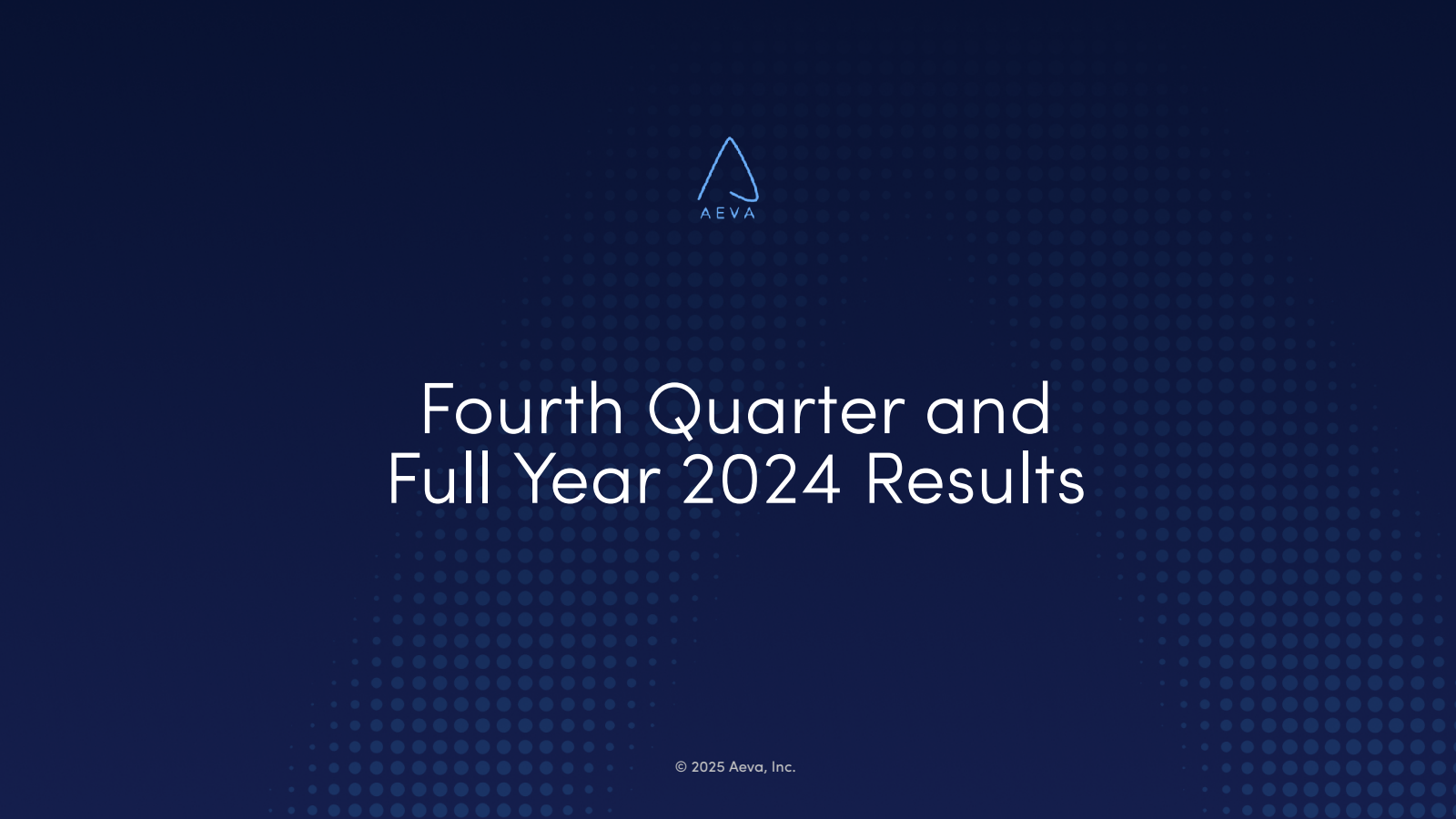 Aeva Technologies' Q4 2024 Slide Deck