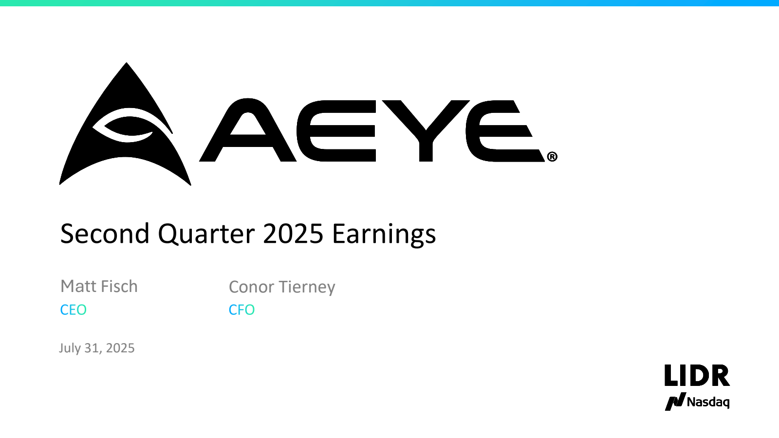 AEye's Q2 2025 Slide Deck