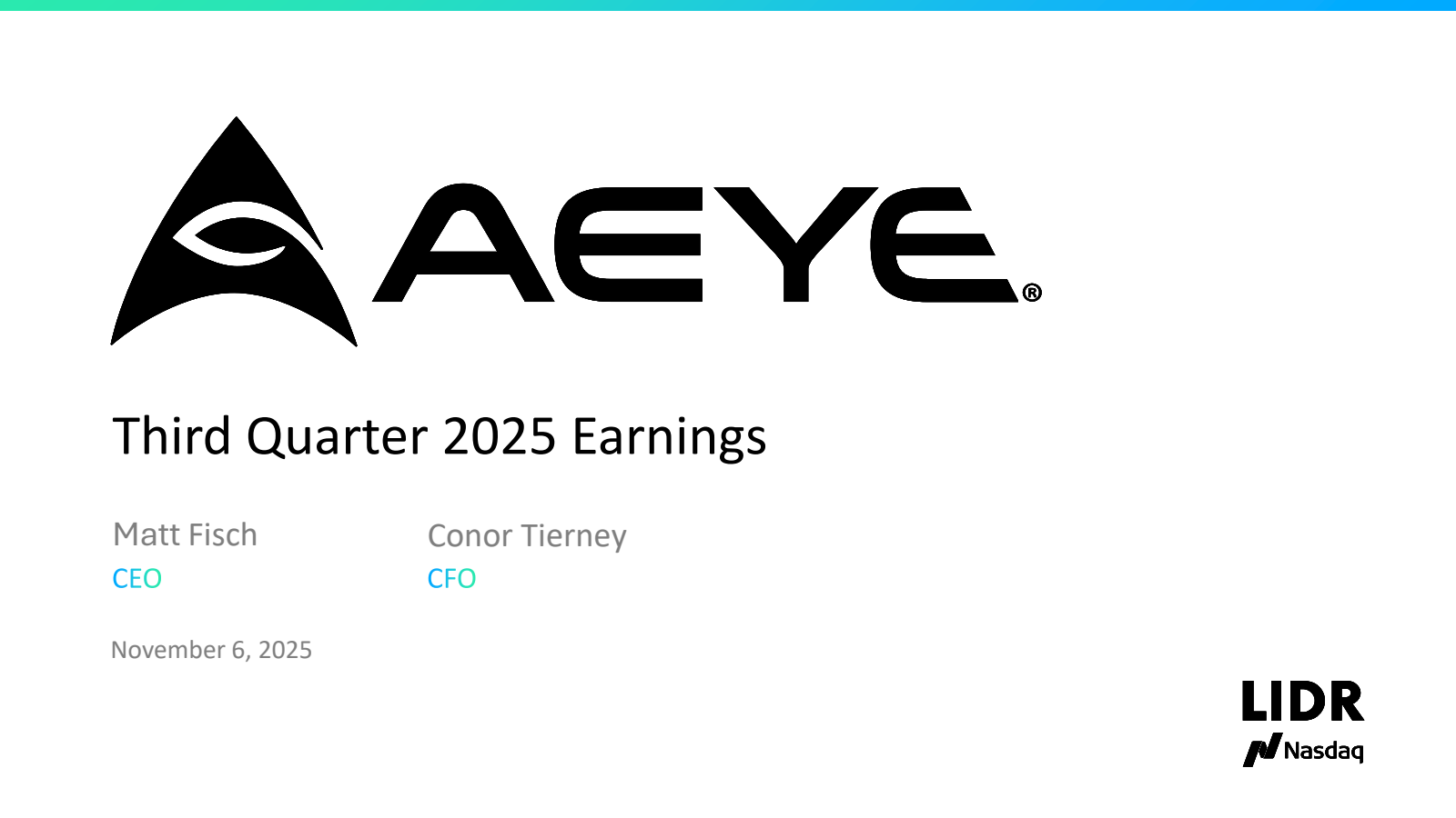 AEye's Q3 2025 Slide Deck