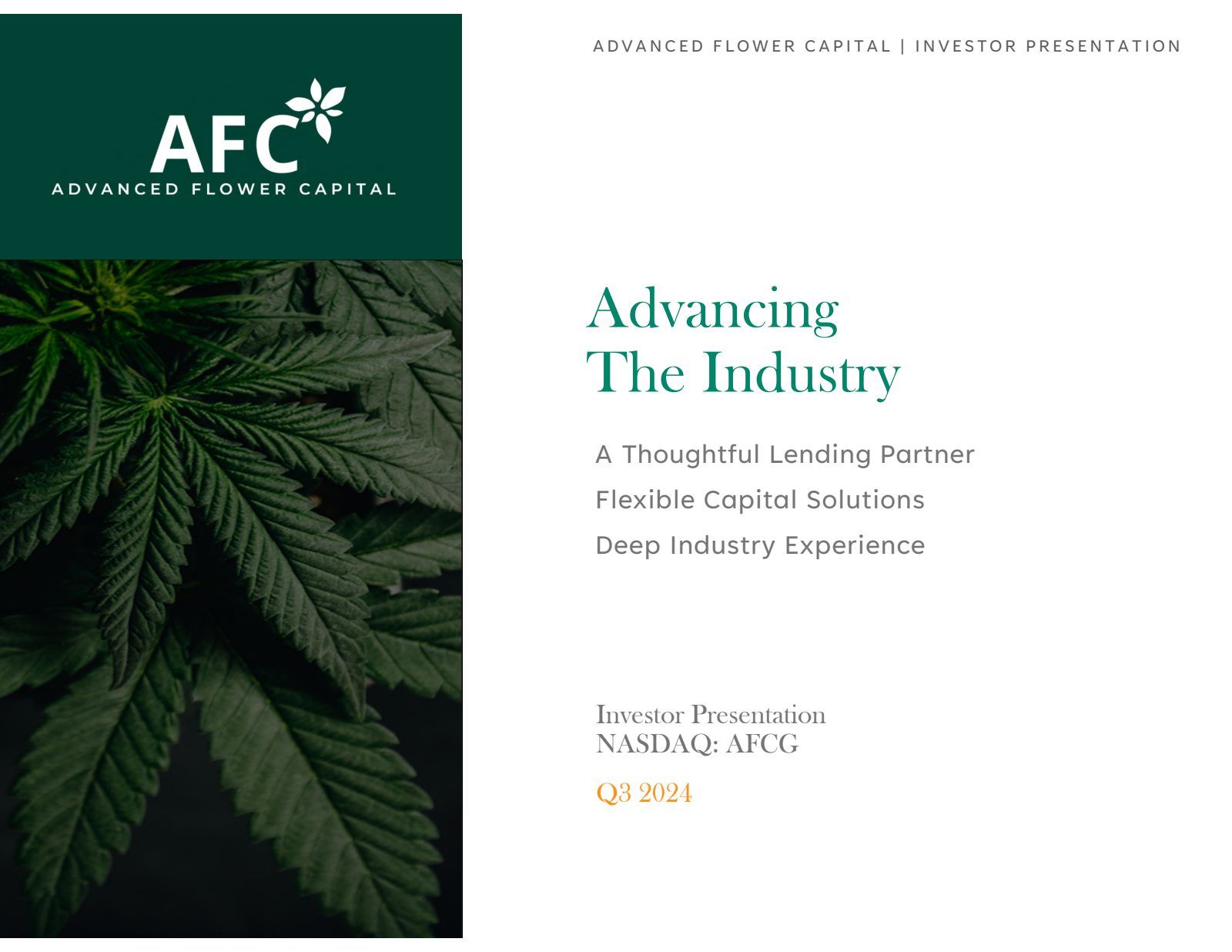 AFC Gamma's Q3 2024 Slide Deck