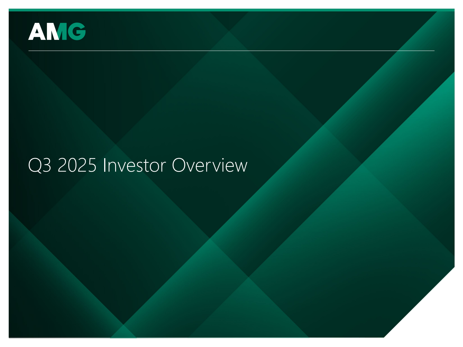 Affiliated Managers Group's Q3 2025 Slide Deck