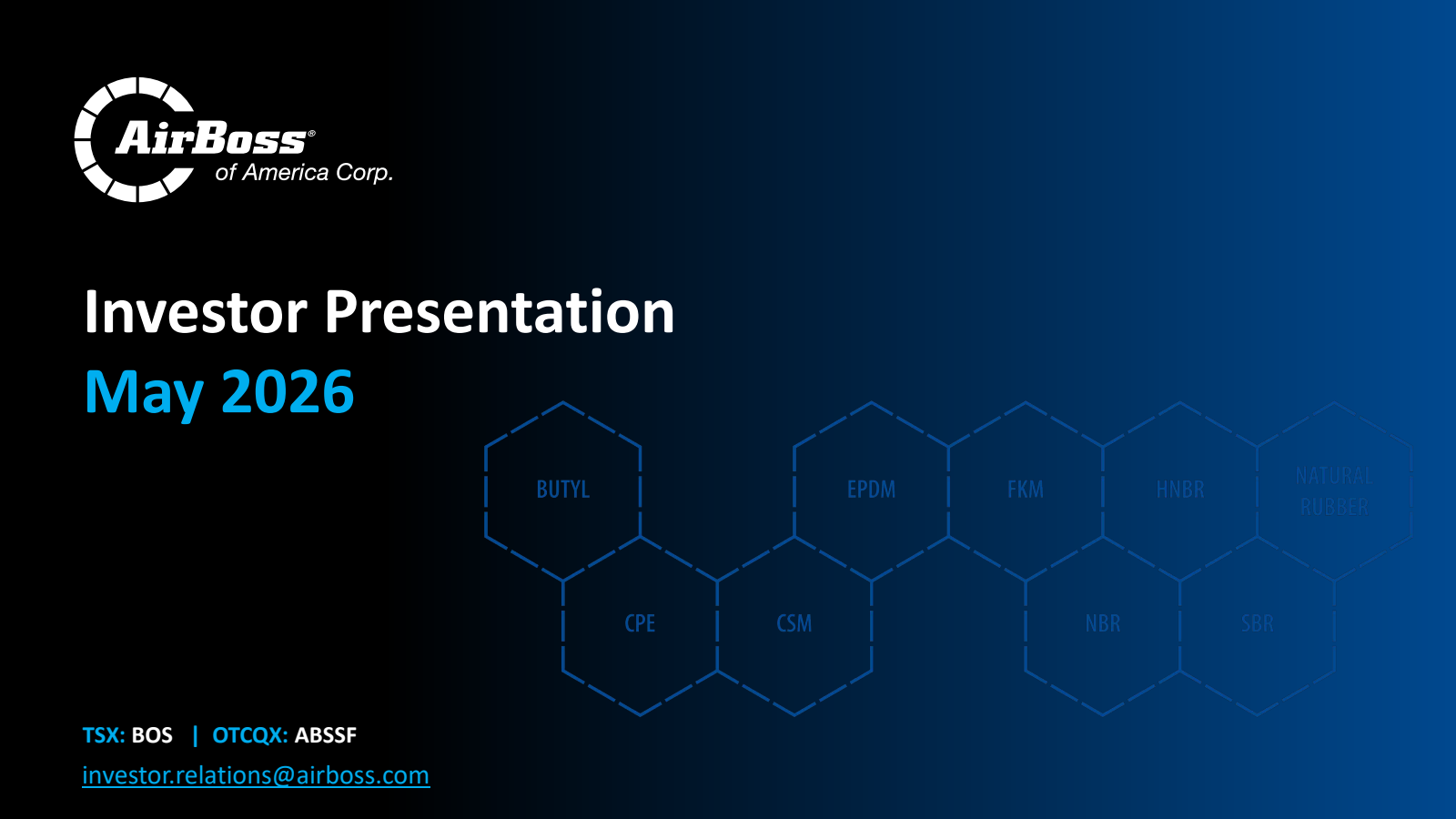 AirBoss of America's Q1 2026 Slide Deck