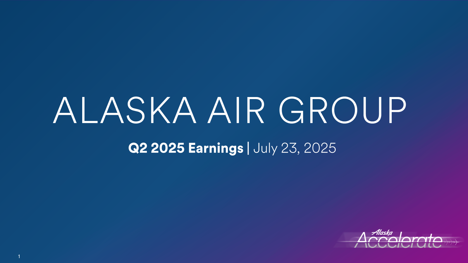 Alaska Air Group's Q2 2025 Slide Deck