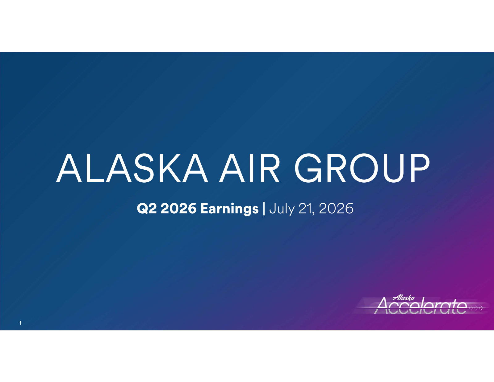 Alaska Air Group's Q2 2026 Slide Deck