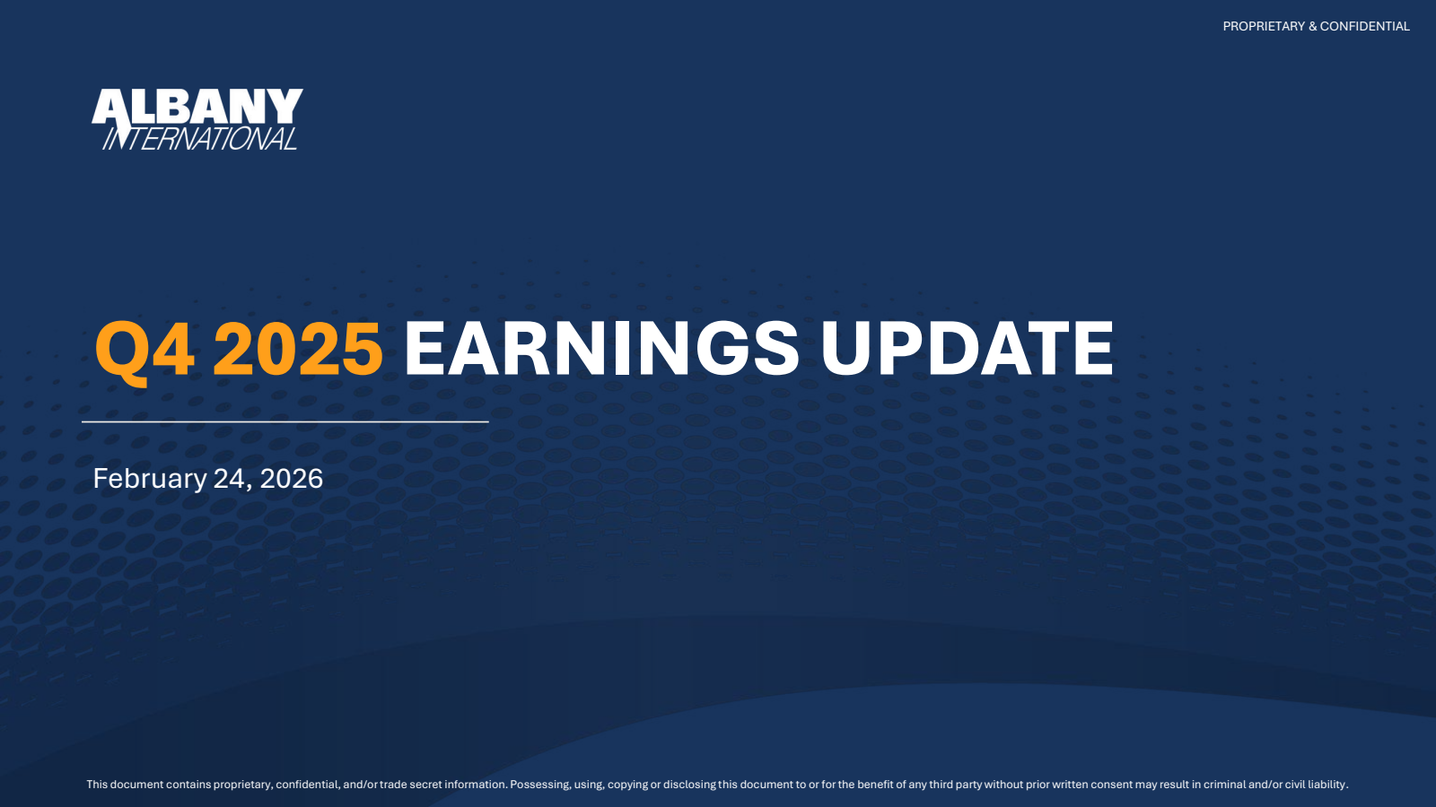 Albany International's Q4 2025 Slide Deck