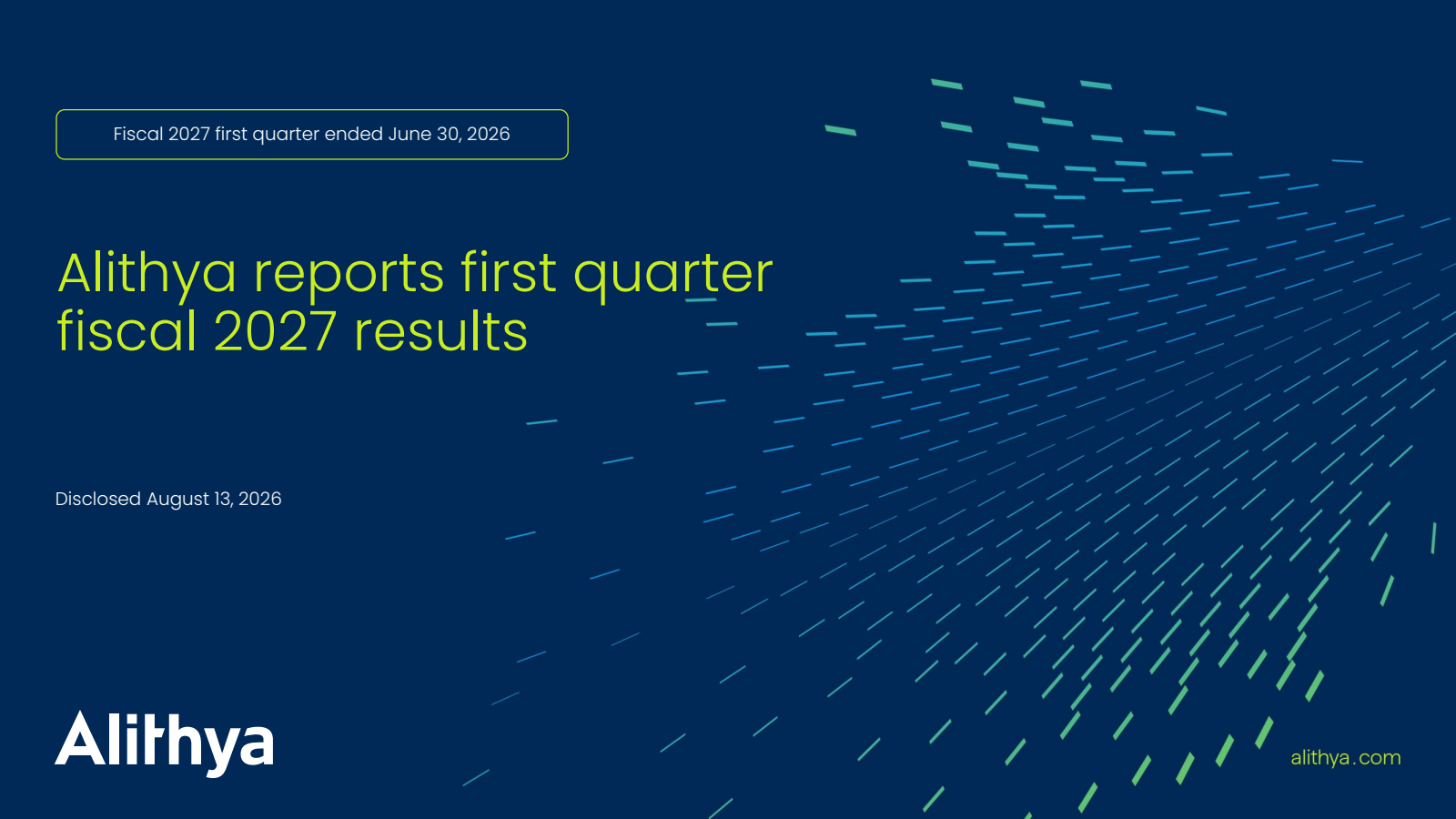 Alithya Group's Q1 2027 Slide Deck