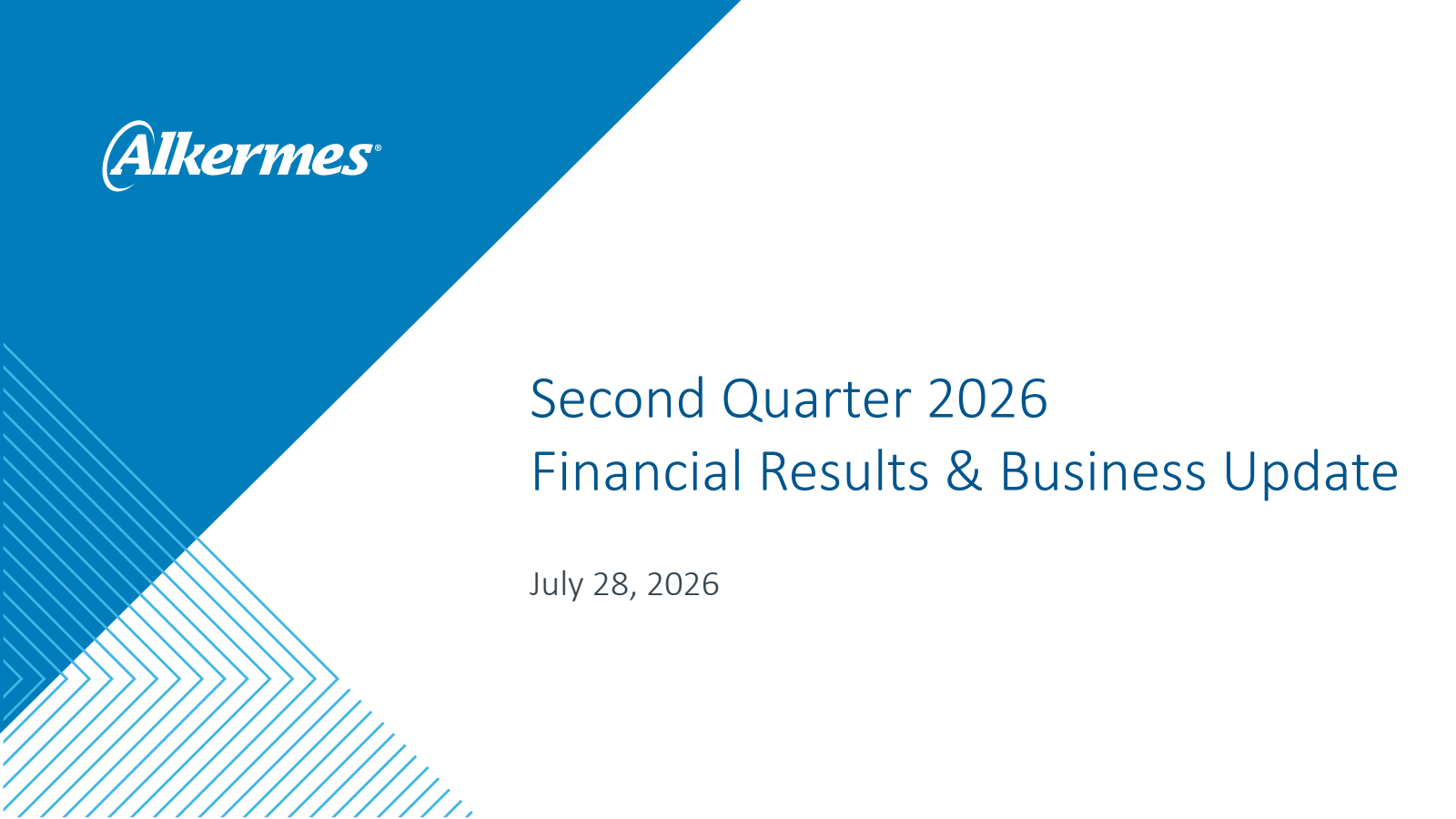 Alkermes' Q2 2026 Slide Deck