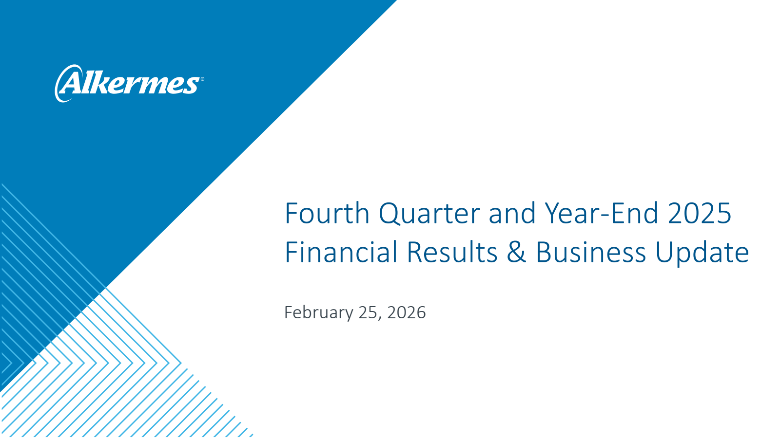 Alkermes' Q4 2025 Slide Deck