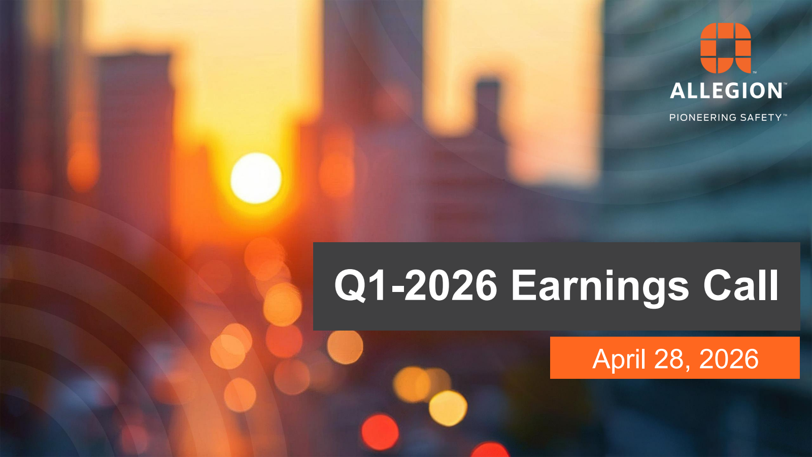 Allegion's Q1 2026 Slide Deck