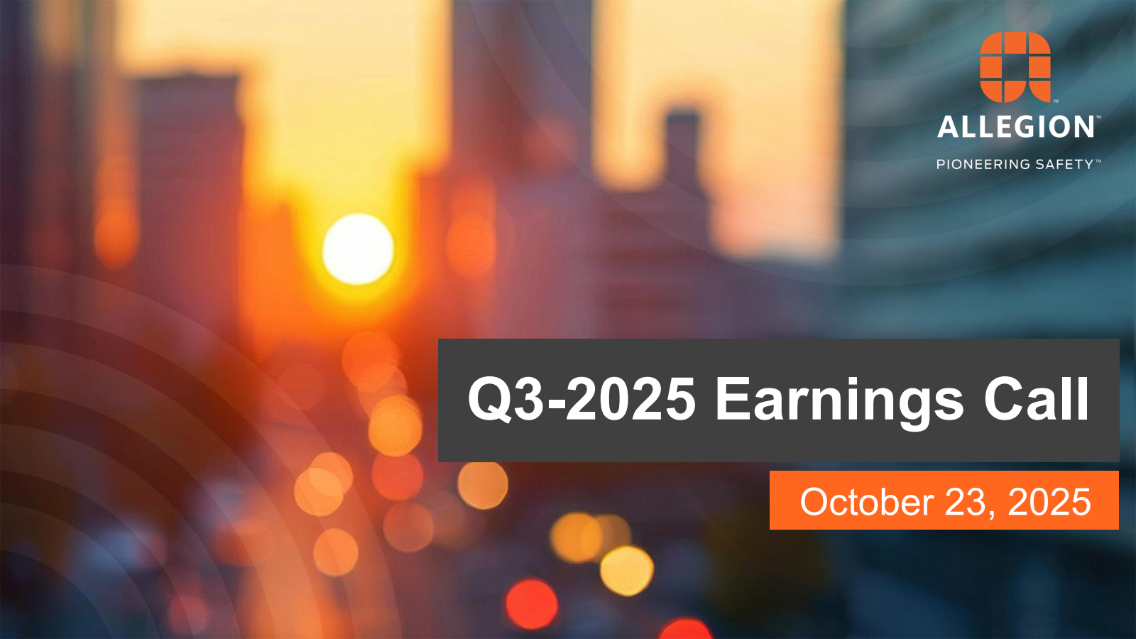 Allegion's Q3 2025 Slide Deck
