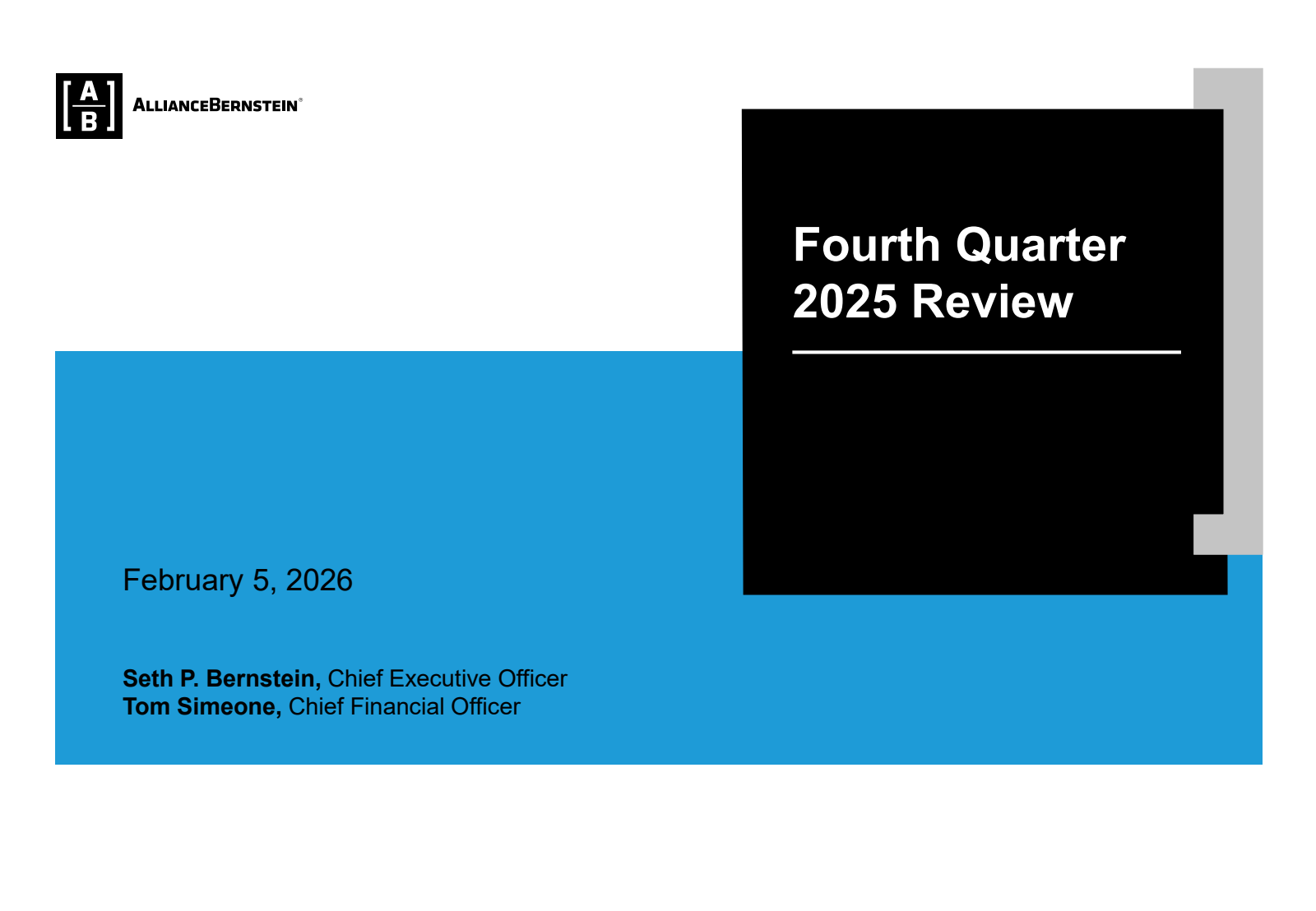 AllianceBernstein's Q4 2025 Slide Deck