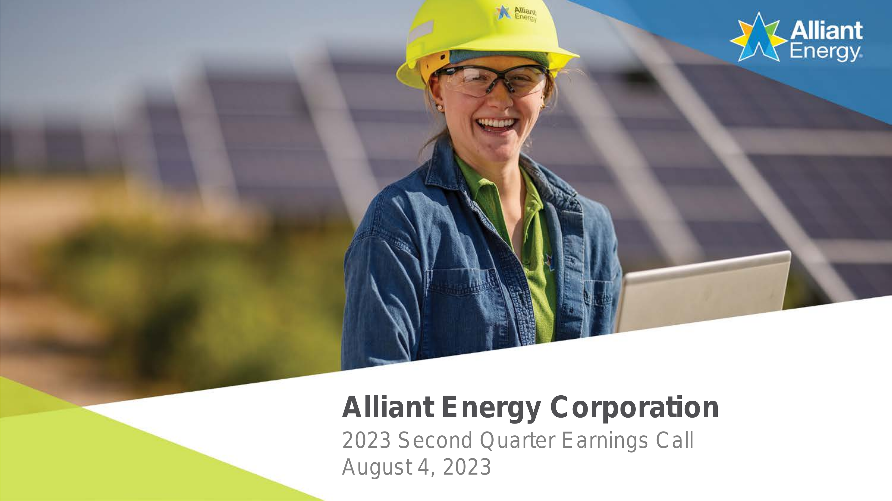 Alliant Energy's Q2 2023 Slide Deck