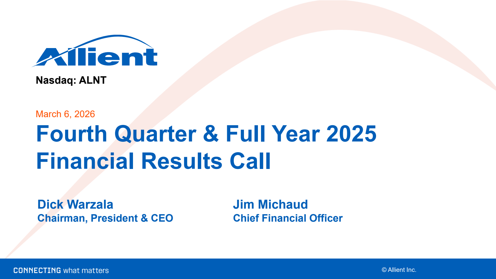 Allient's Q4 2025 Slide Deck