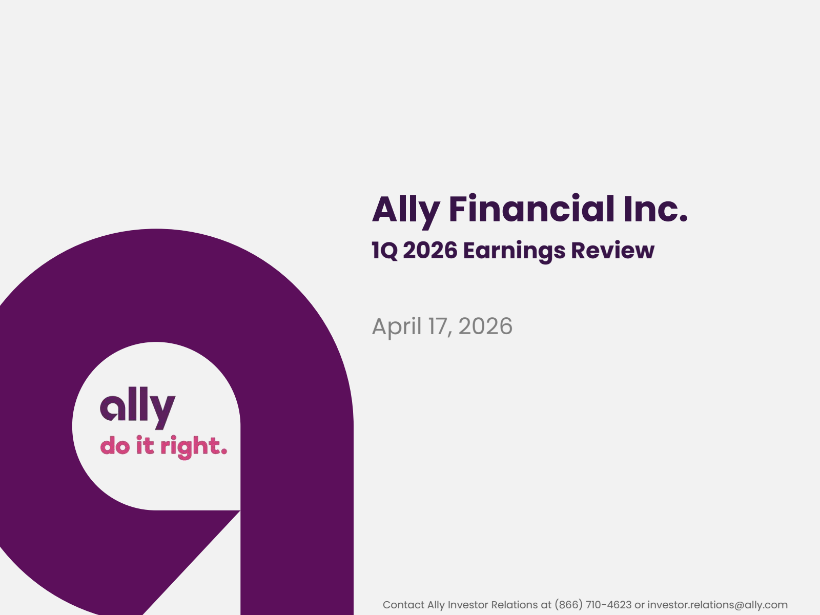 Ally Financial's Q1 2026 Slide Deck