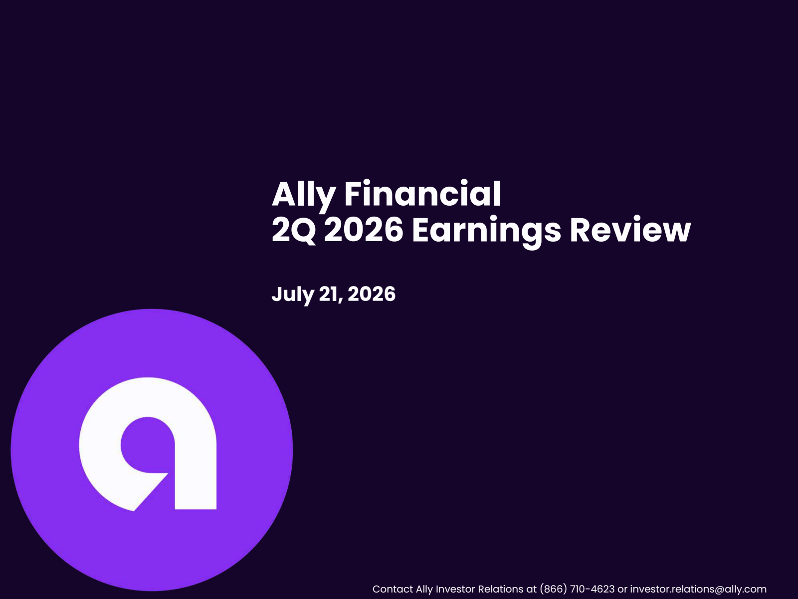 Ally Financial's Q2 2026 Slide Deck