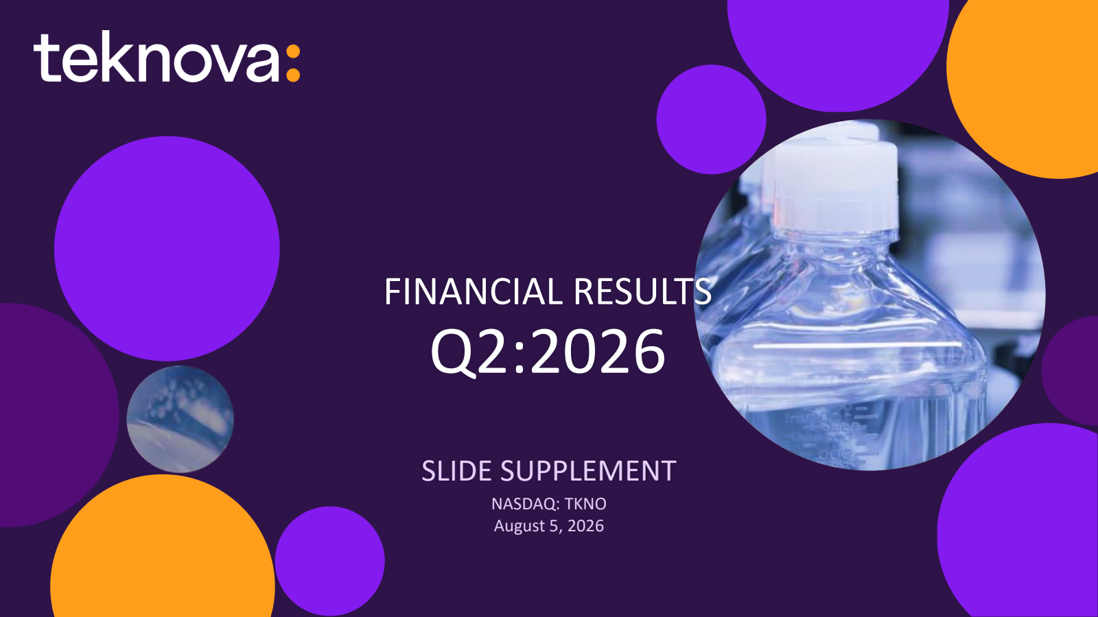 Alpha Teknova's Q2 2026 Slide Deck