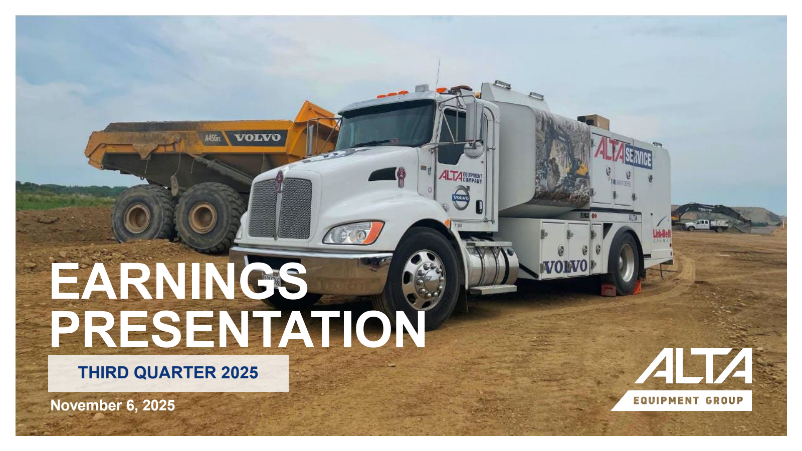 Alta Equipment Group's Q3 2025 Slide Deck