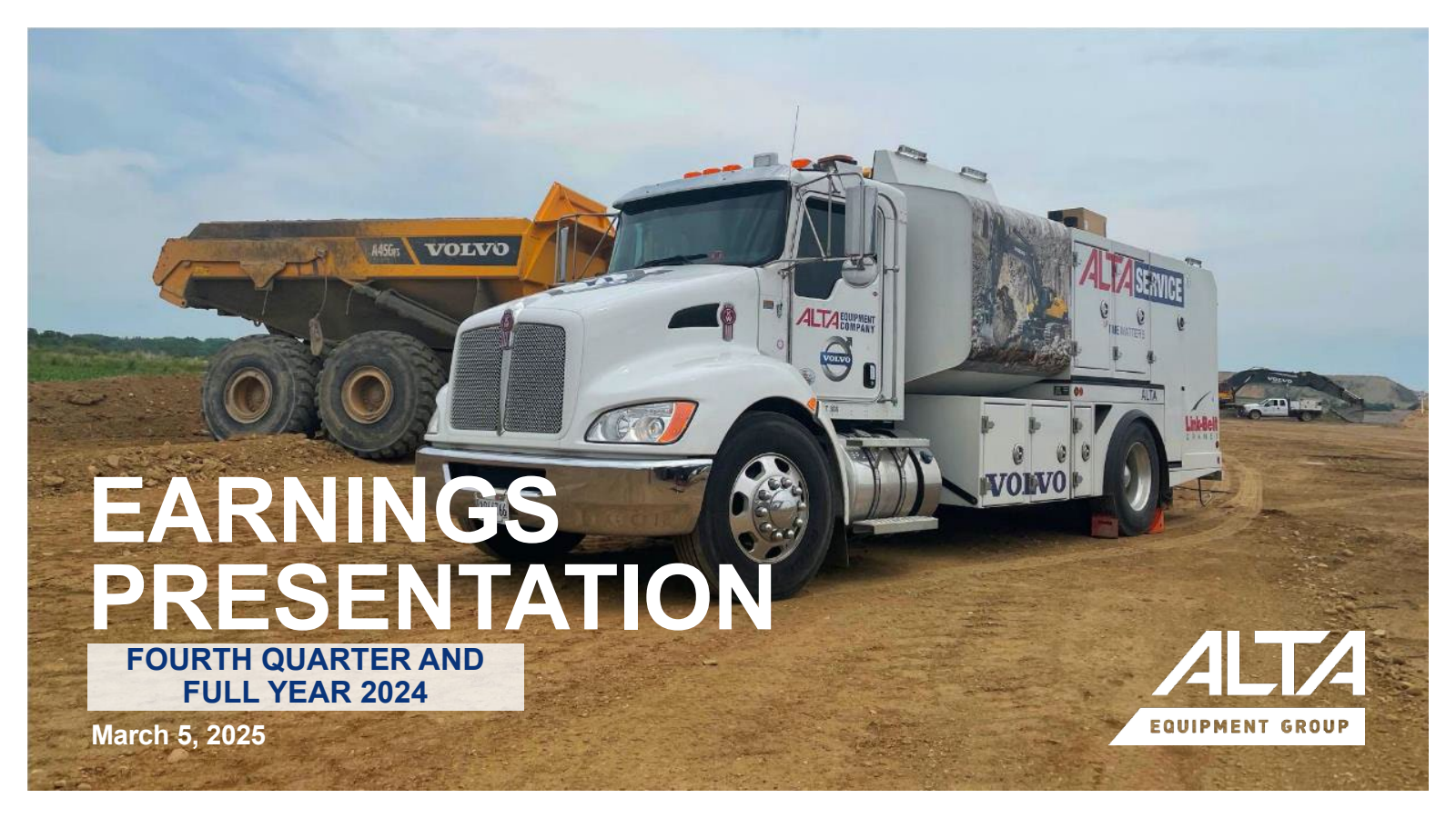 Alta Equipment Group's Q4 2024 Slide Deck