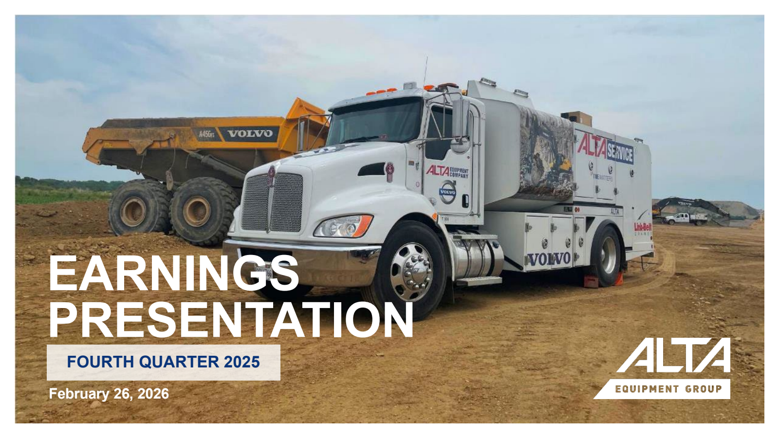 Alta Equipment Group's Q4 2025 Slide Deck